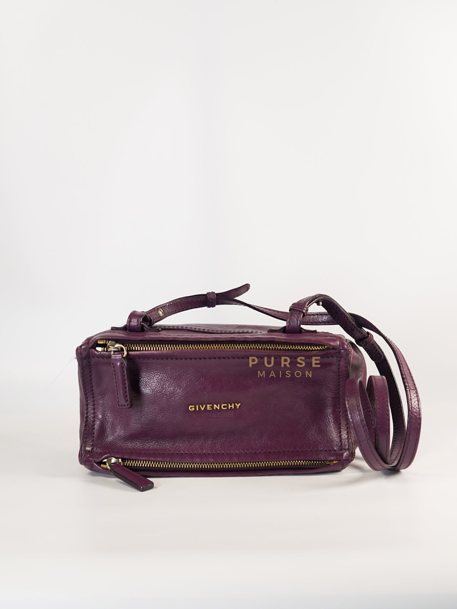 Mini Pandora Bag in Purple Leather | Purse Maison Luxury Bags Shop