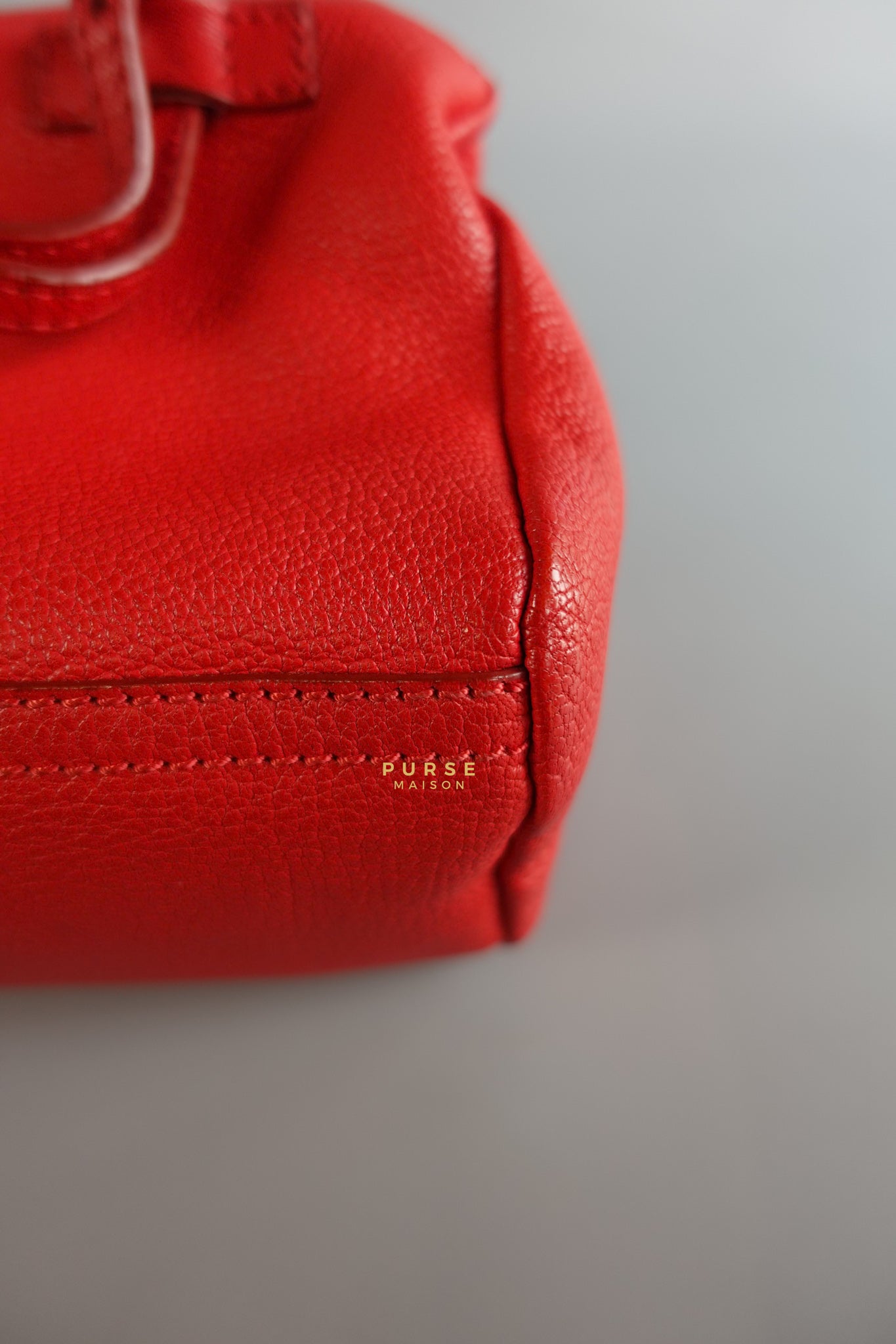 Mini Pandora Bag in Red Leather | Purse Maison Luxury Bags Shop