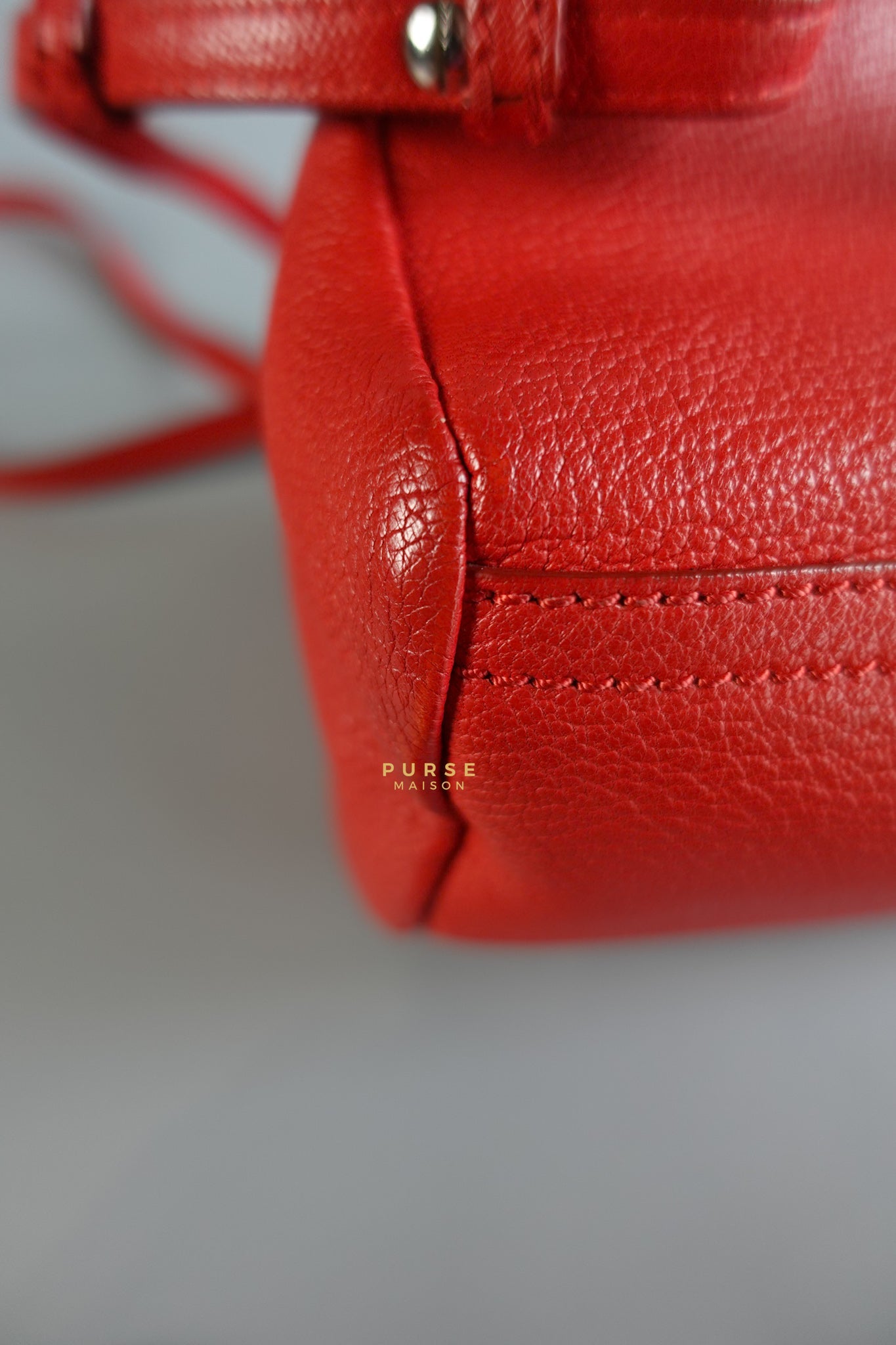 Mini Pandora Bag in Red Leather | Purse Maison Luxury Bags Shop