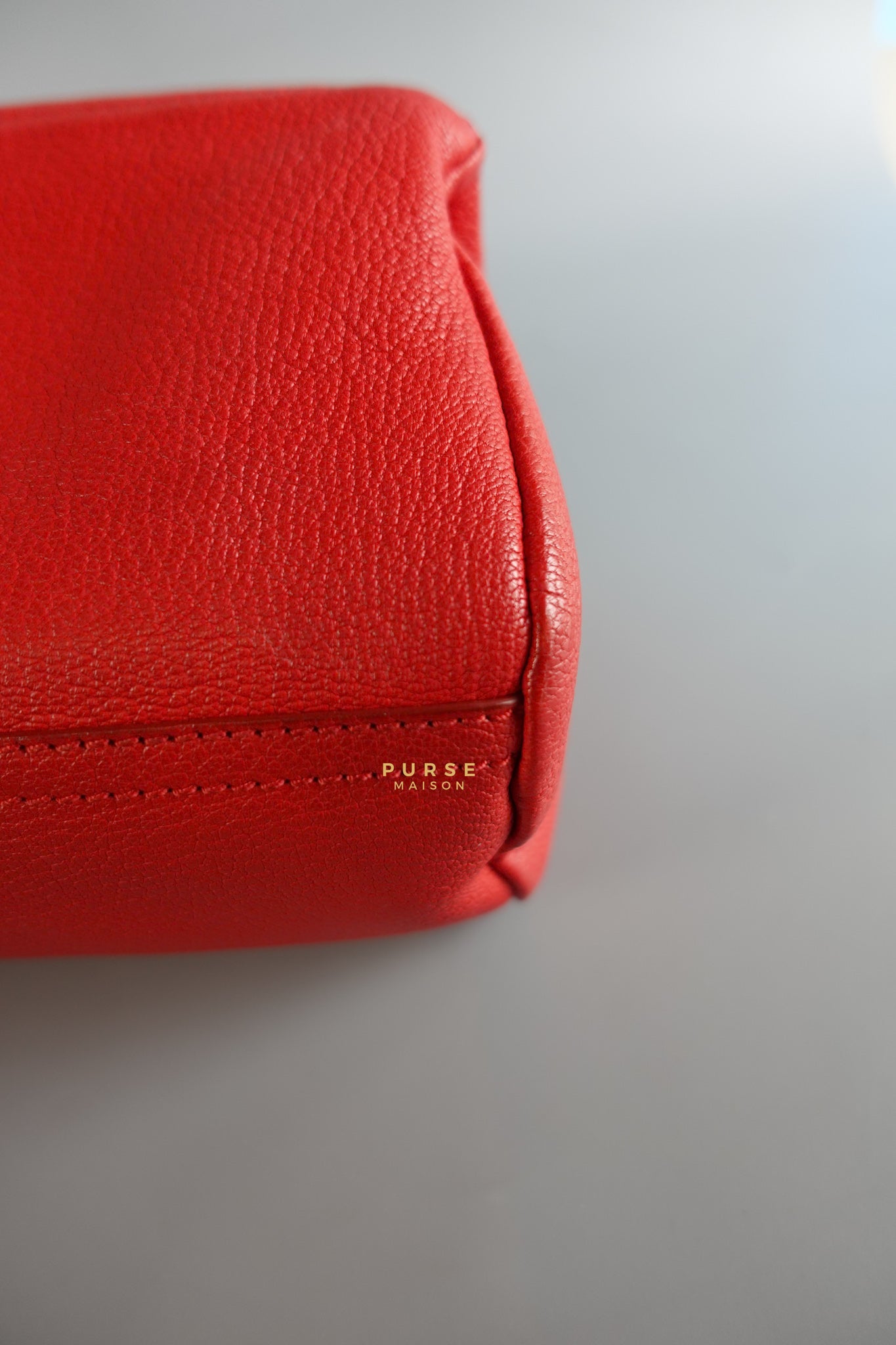 Mini Pandora Bag in Red Leather | Purse Maison Luxury Bags Shop