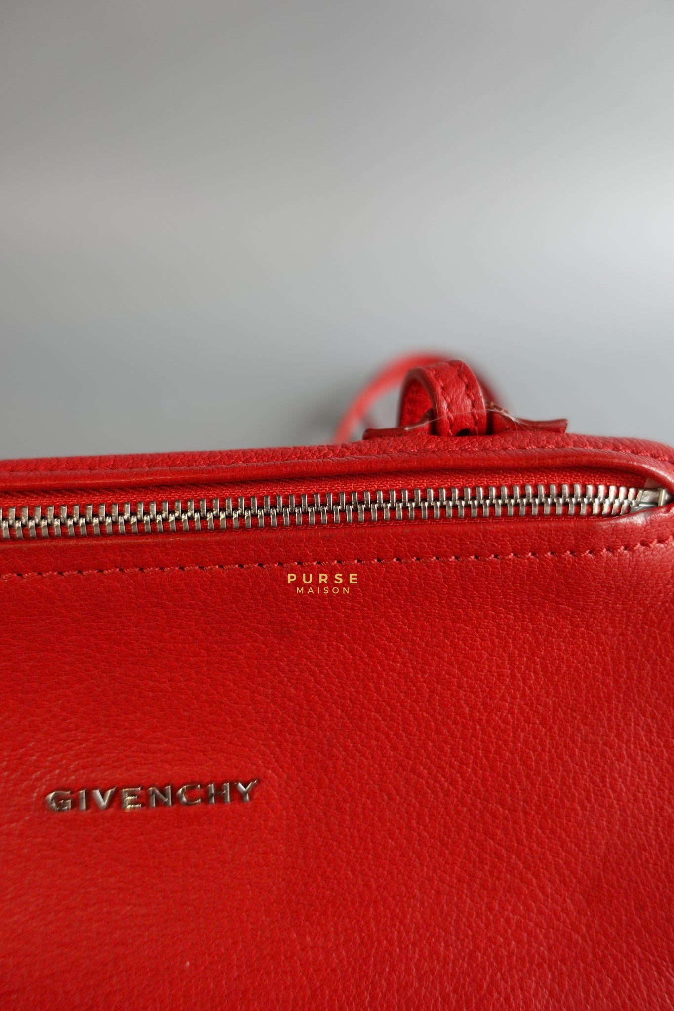 Mini Pandora Bag in Red Leather | Purse Maison Luxury Bags Shop