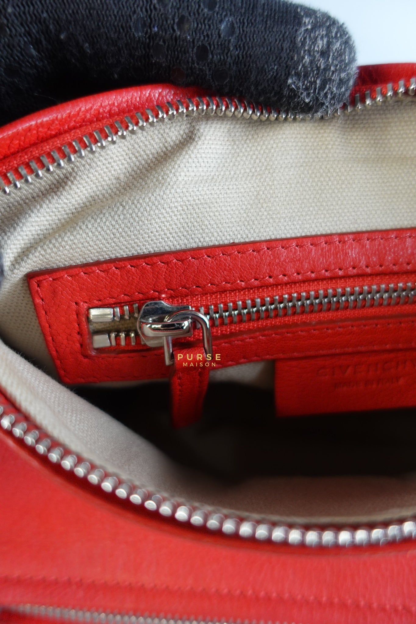 Mini Pandora Bag in Red Leather | Purse Maison Luxury Bags Shop