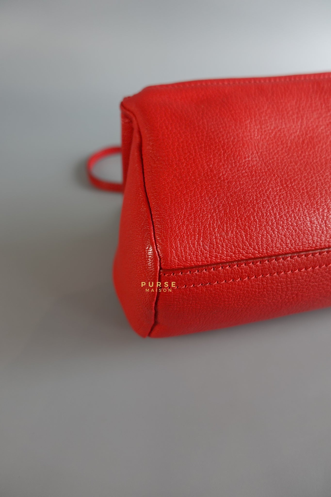 Mini Pandora Bag in Red Leather | Purse Maison Luxury Bags Shop