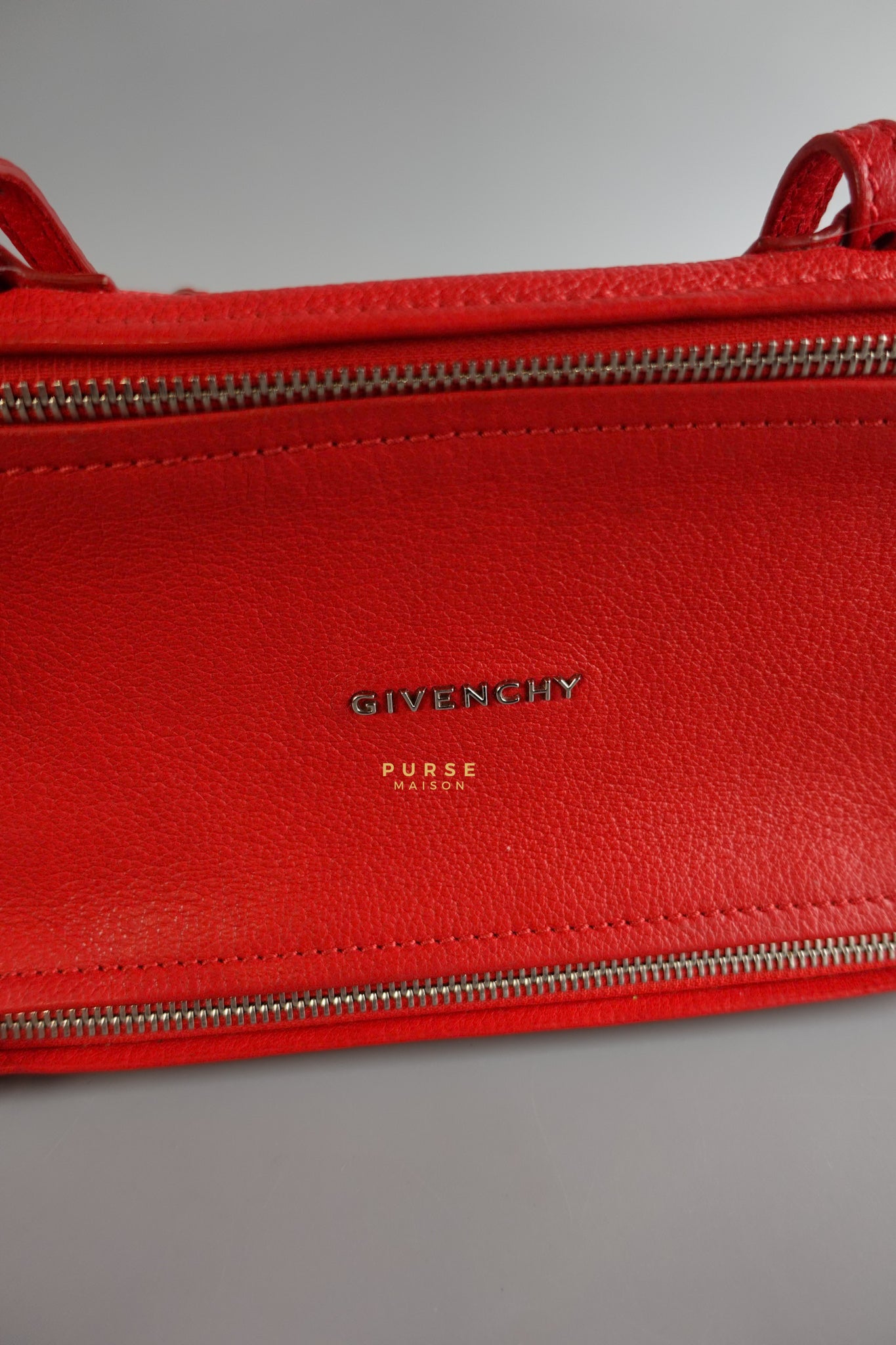 Mini Pandora Bag in Red Leather | Purse Maison Luxury Bags Shop