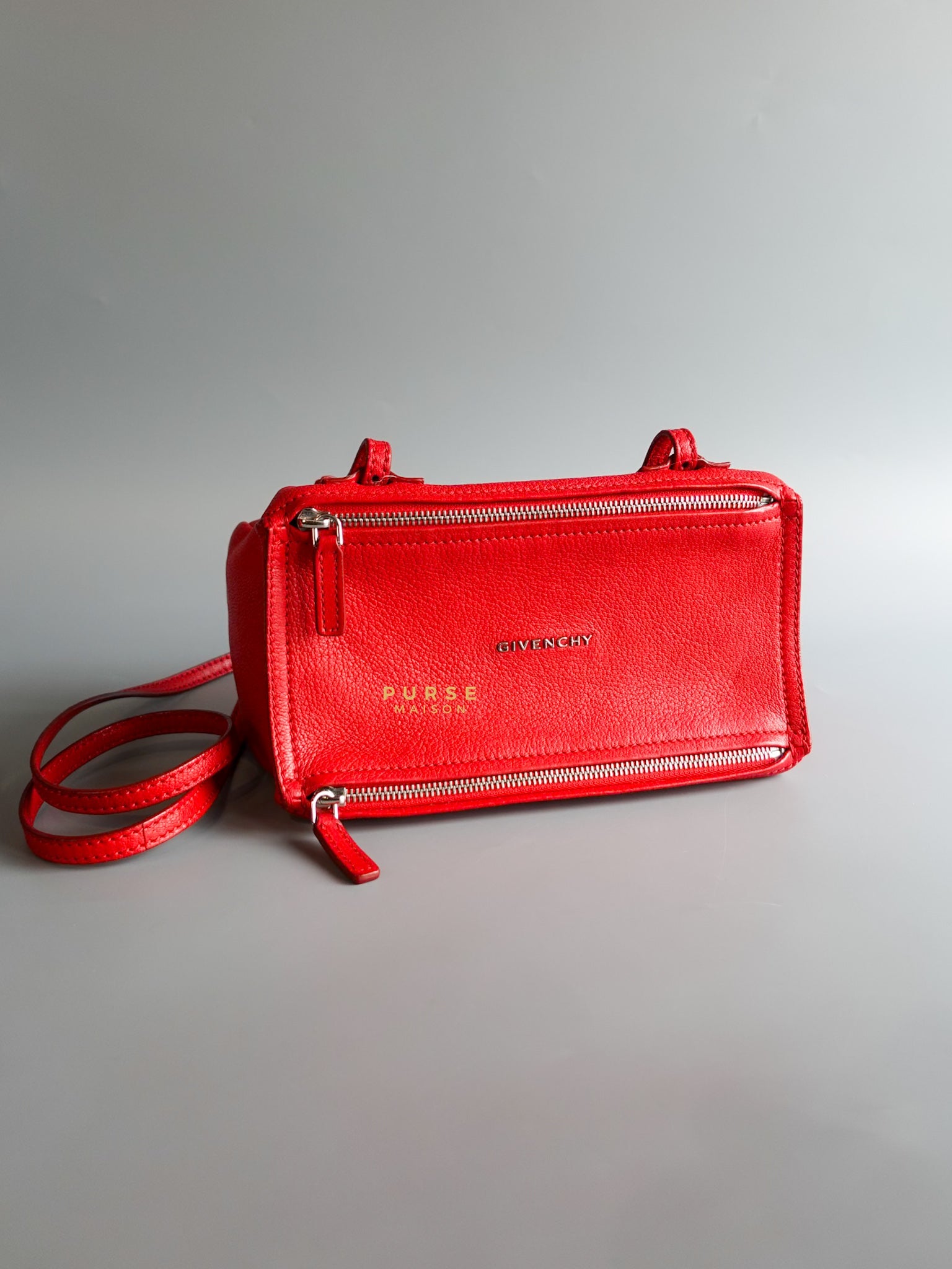 Mini Pandora Bag in Red Leather | Purse Maison Luxury Bags Shop