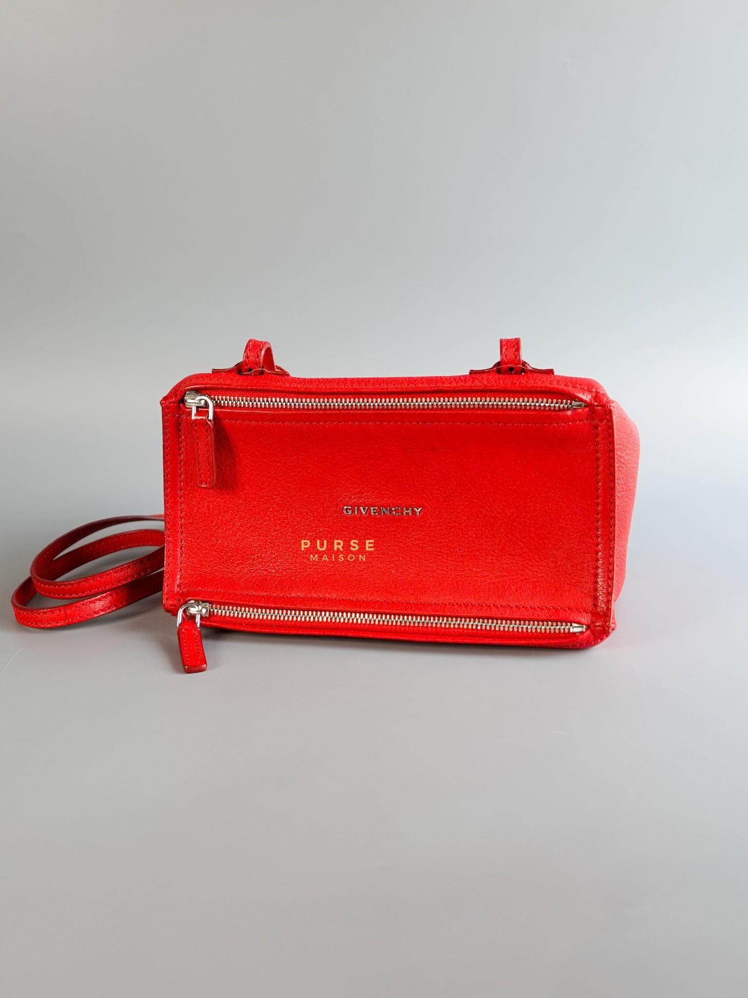 Mini Pandora Bag in Red Leather | Purse Maison Luxury Bags Shop