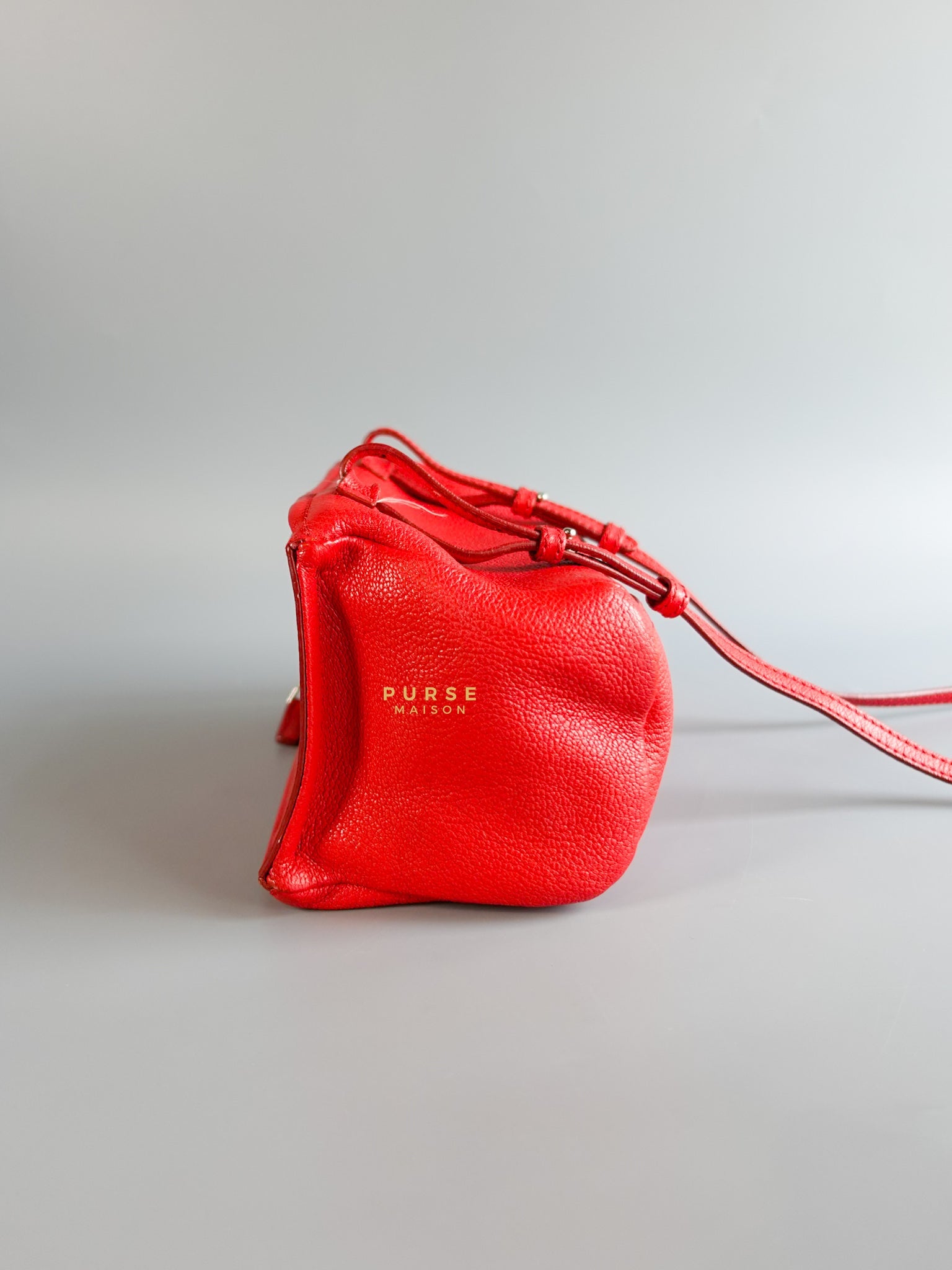 Mini Pandora Bag in Red Leather | Purse Maison Luxury Bags Shop