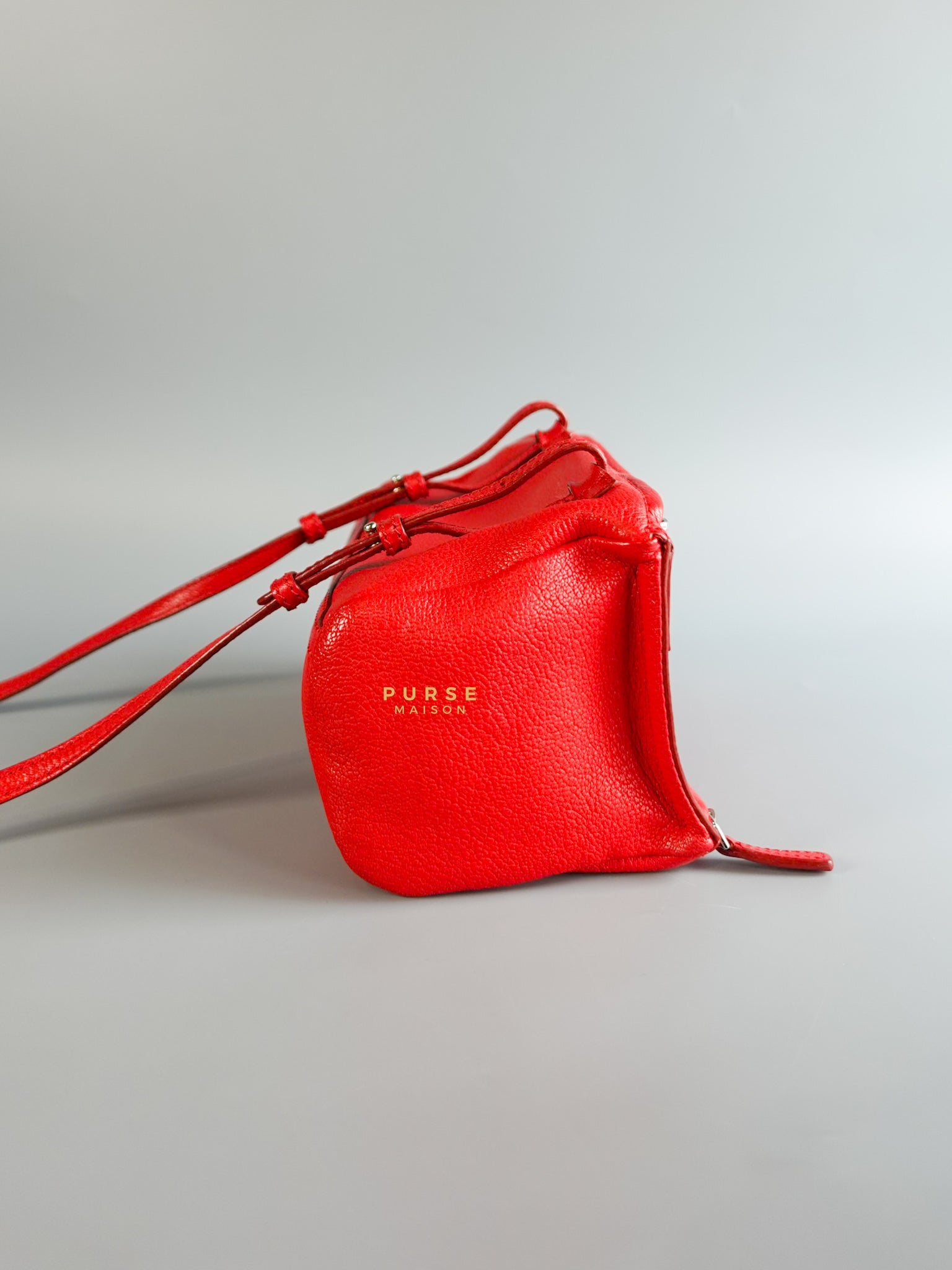 Mini Pandora Bag in Red Leather | Purse Maison Luxury Bags Shop