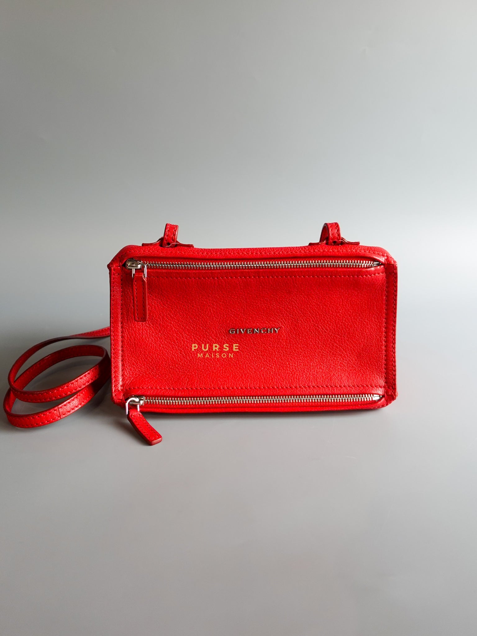 Mini Pandora Bag in Red Leather | Purse Maison Luxury Bags Shop