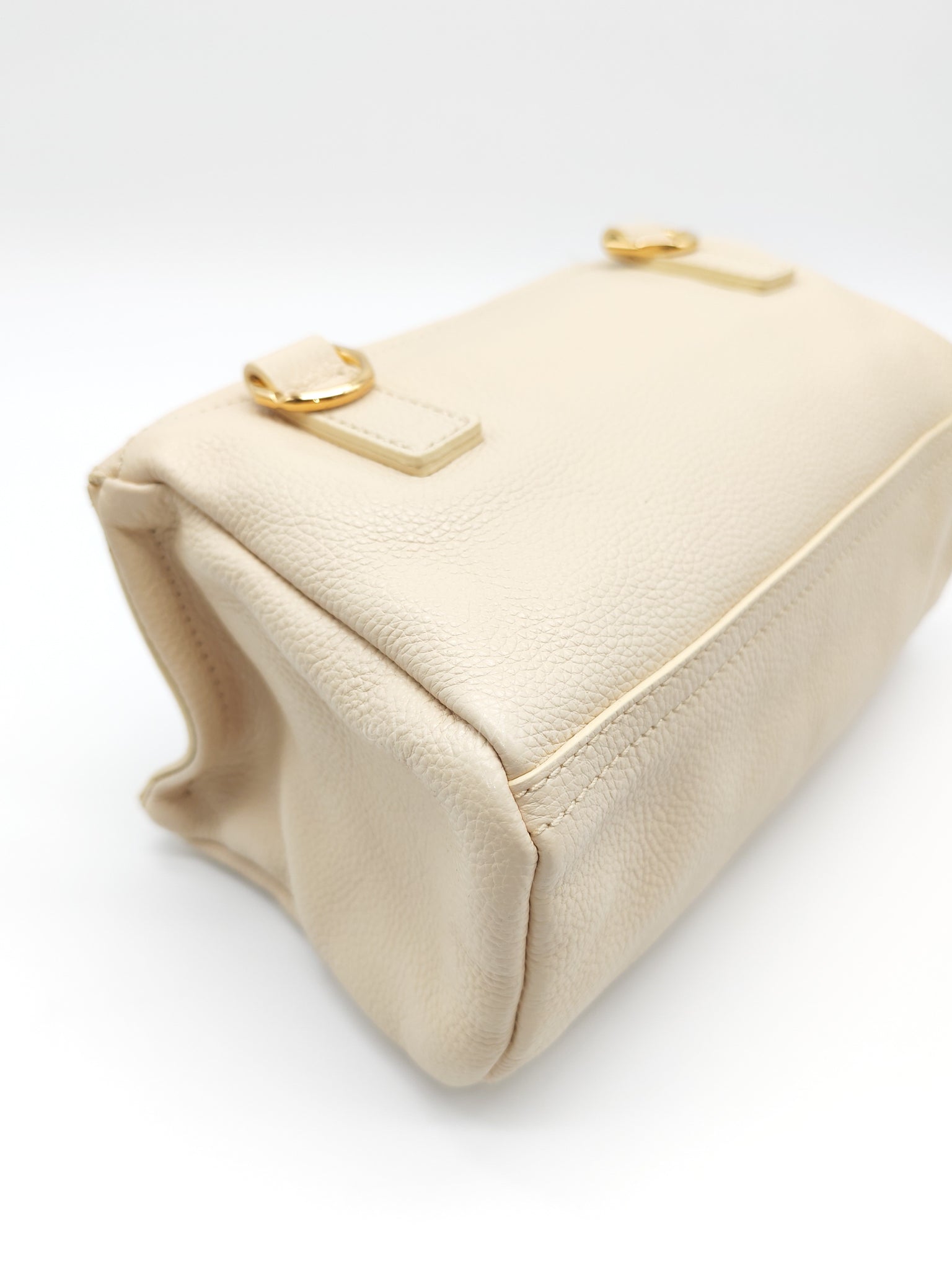 Mini Pandora in Beige Grained Calfskin Leather Crossbody Bag | Purse Maison Luxury Bags Shop