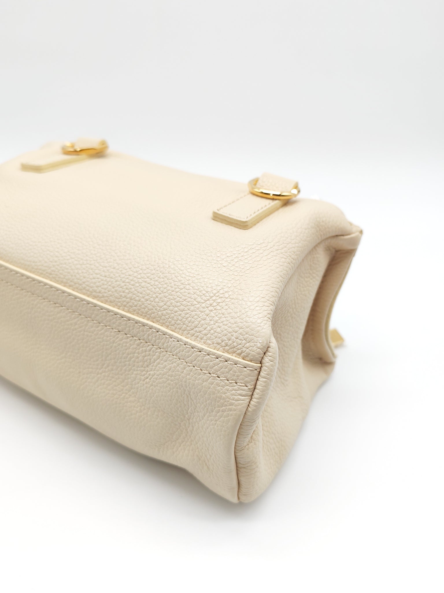 Mini Pandora in Beige Grained Calfskin Leather Crossbody Bag | Purse Maison Luxury Bags Shop