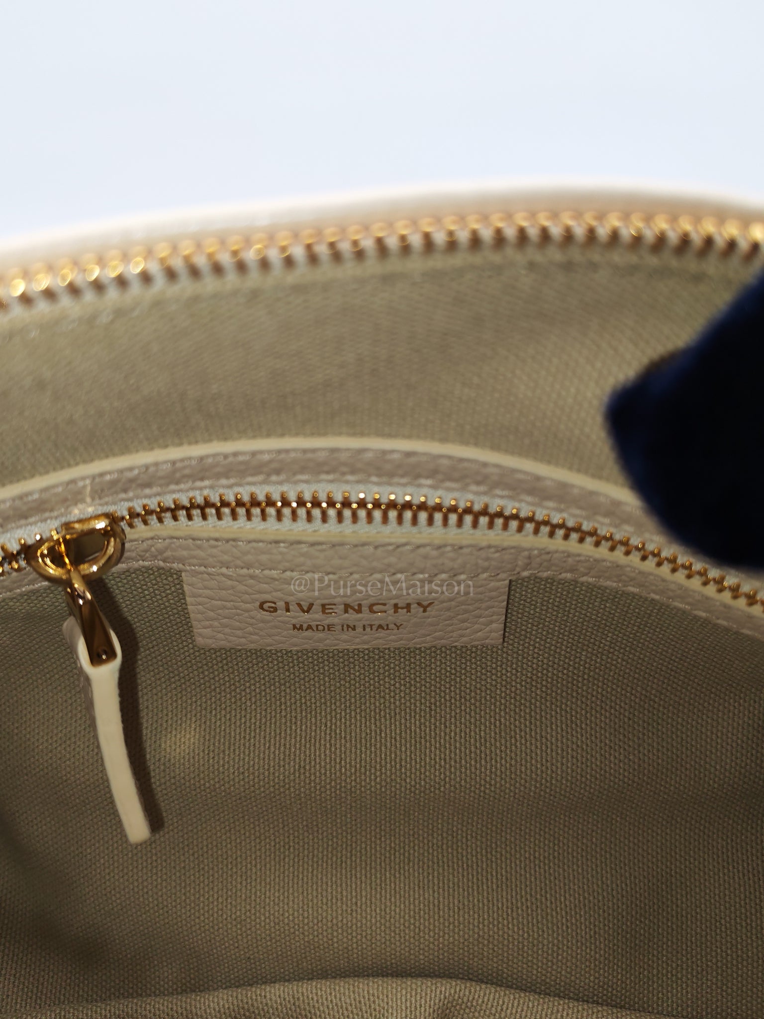 Mini Pandora in Beige Grained Calfskin Leather Crossbody Bag | Purse Maison Luxury Bags Shop