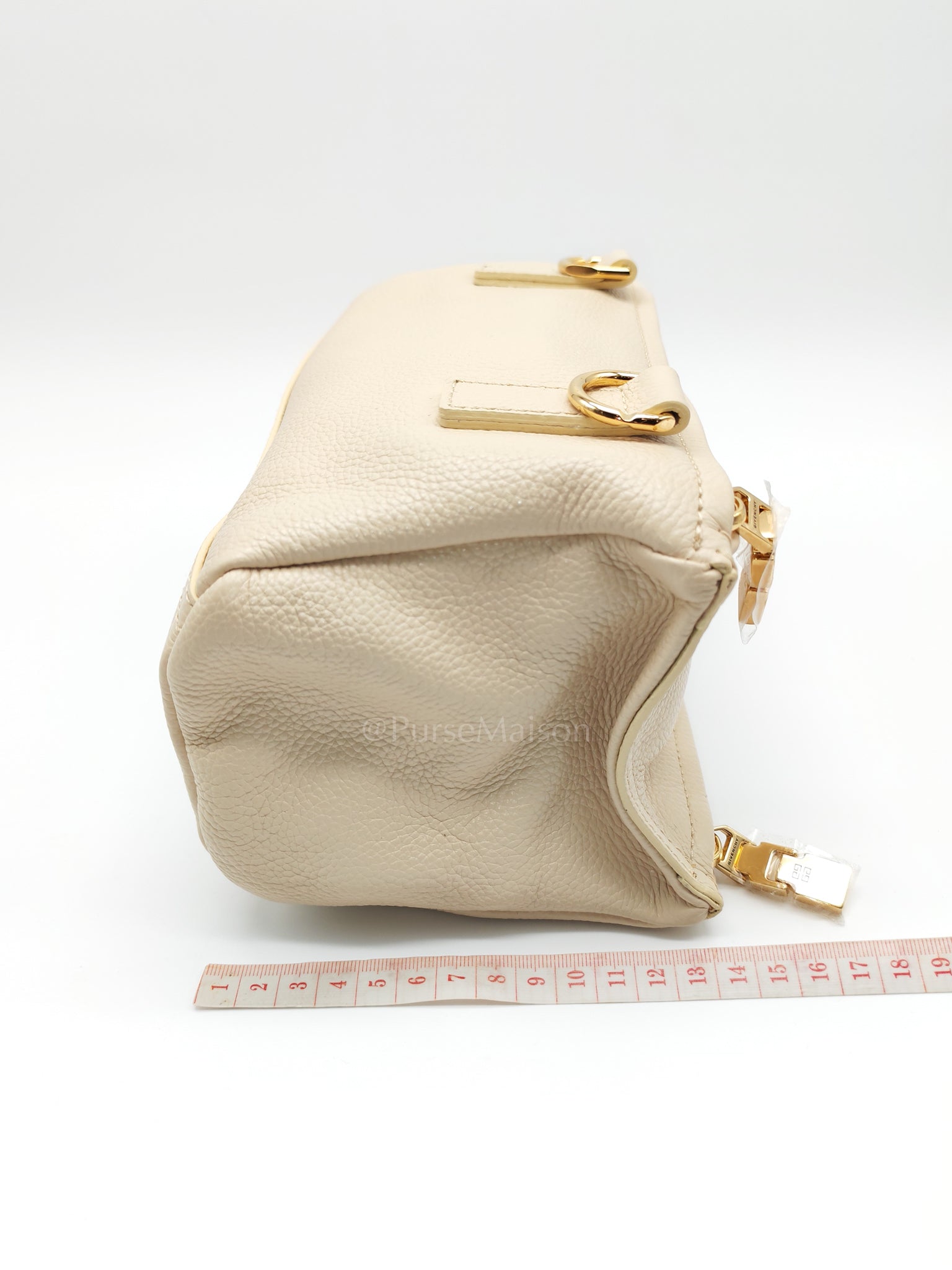 Mini Pandora in Beige Grained Calfskin Leather Crossbody Bag | Purse Maison Luxury Bags Shop