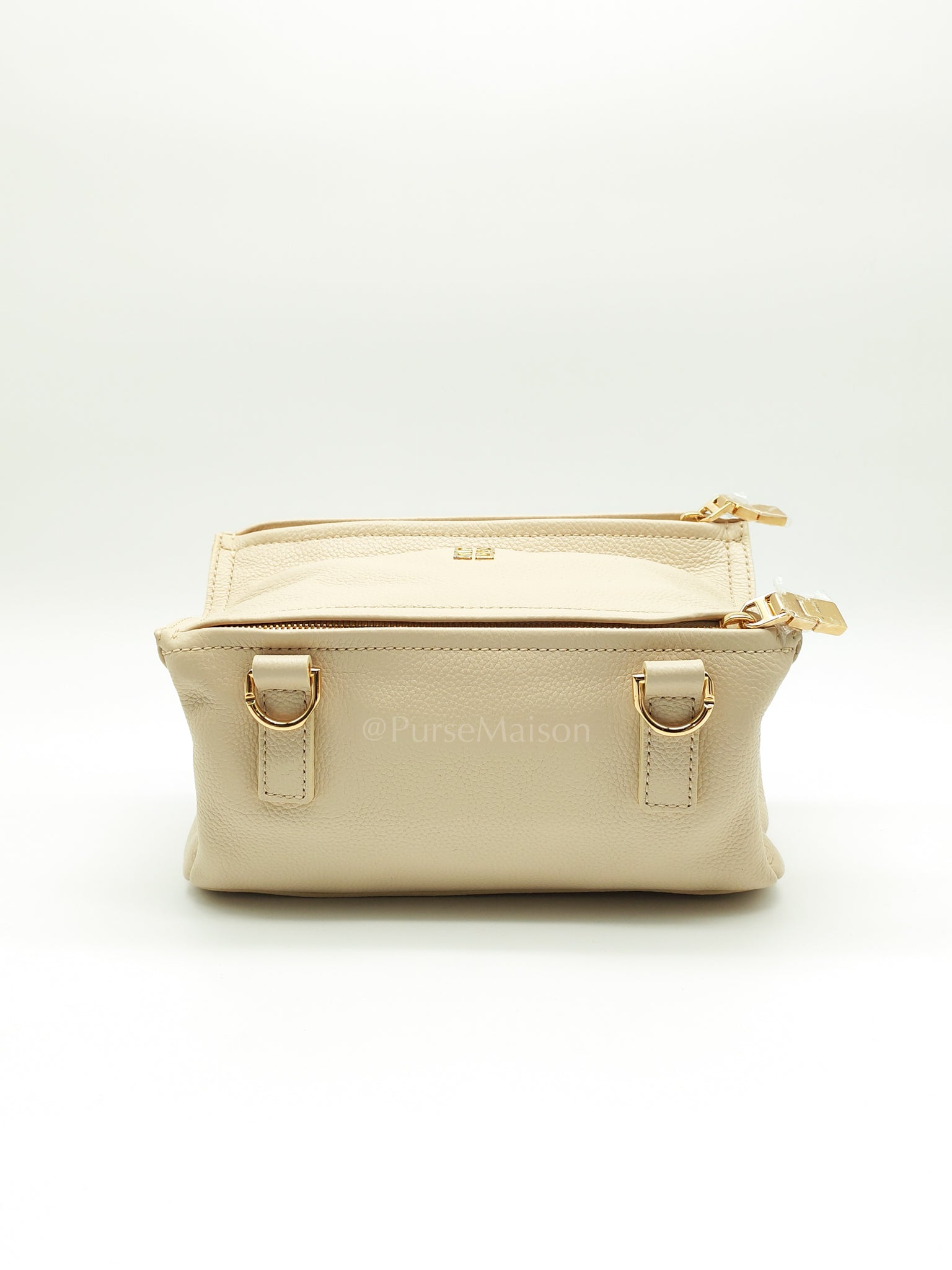 Mini Pandora in Beige Grained Calfskin Leather Crossbody Bag | Purse Maison Luxury Bags Shop