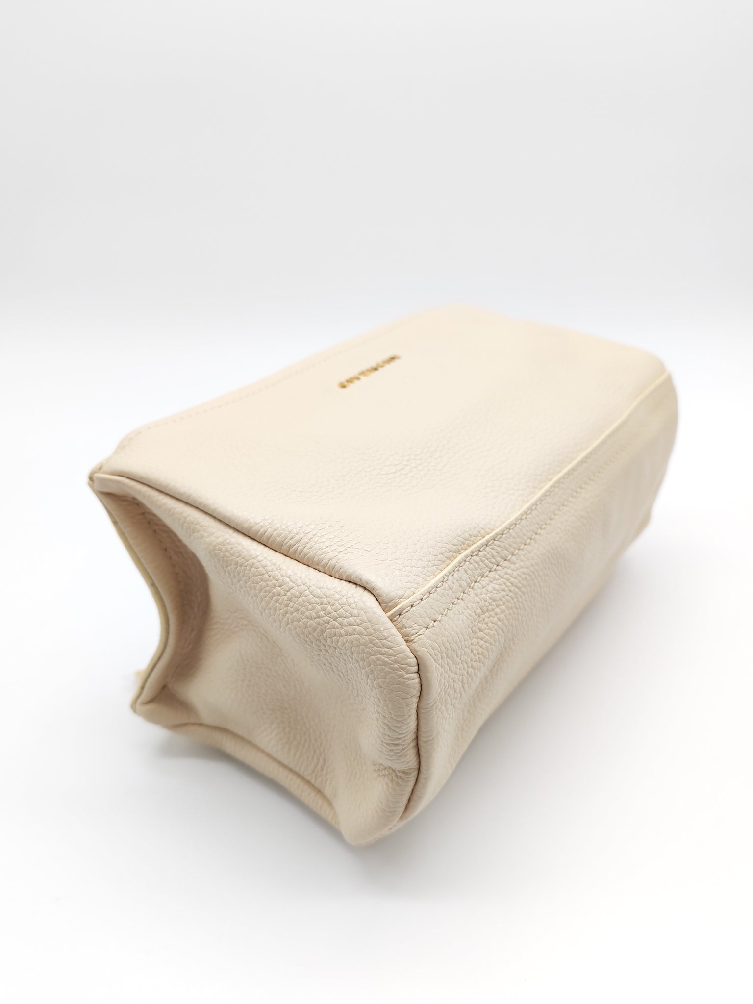 Mini Pandora in Beige Grained Calfskin Leather Crossbody Bag | Purse Maison Luxury Bags Shop