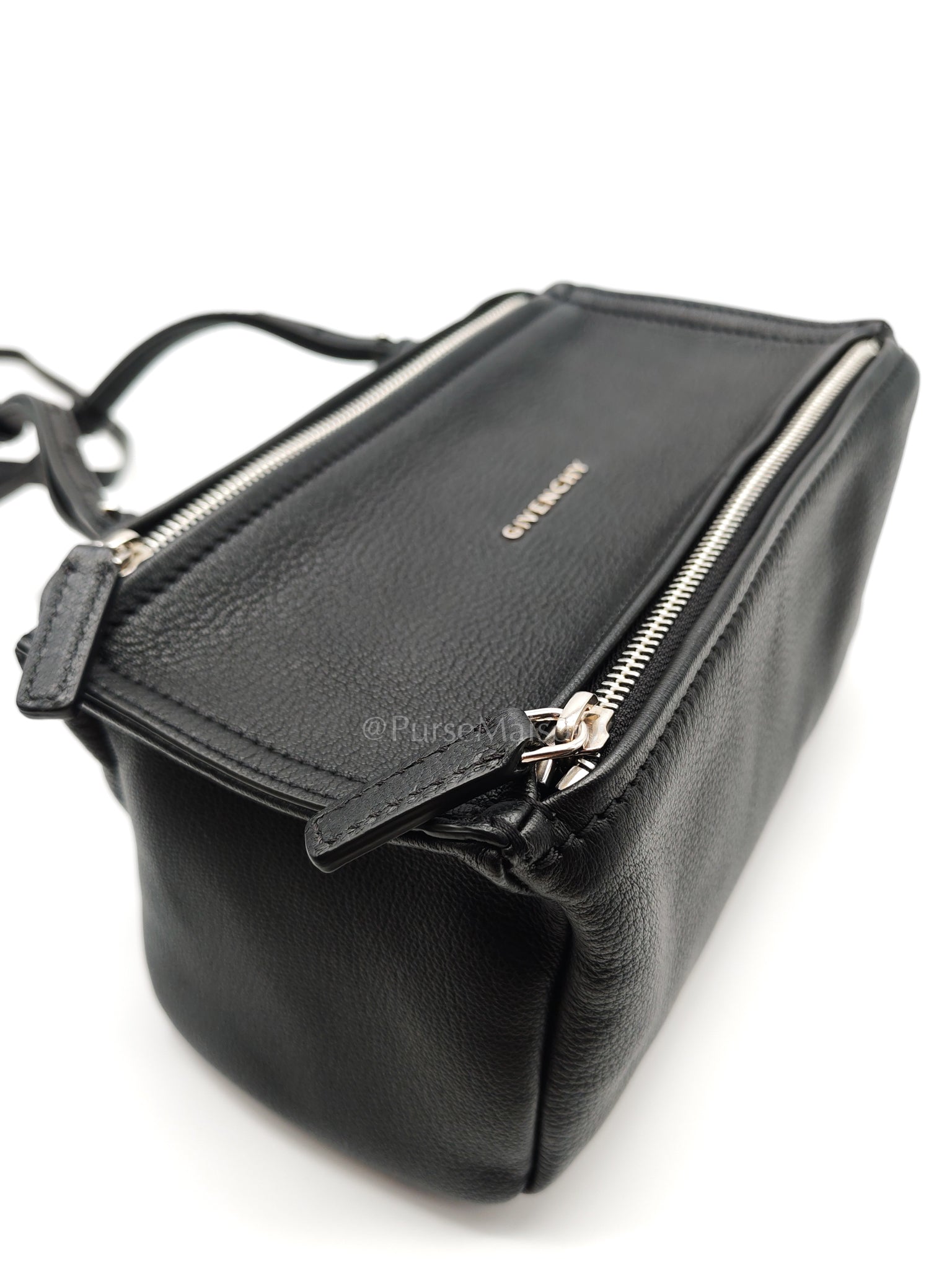 Mini Pandora in Black Grained Calfskin Leather Crossbody Bag | Purse Maison Luxury Bags Shop