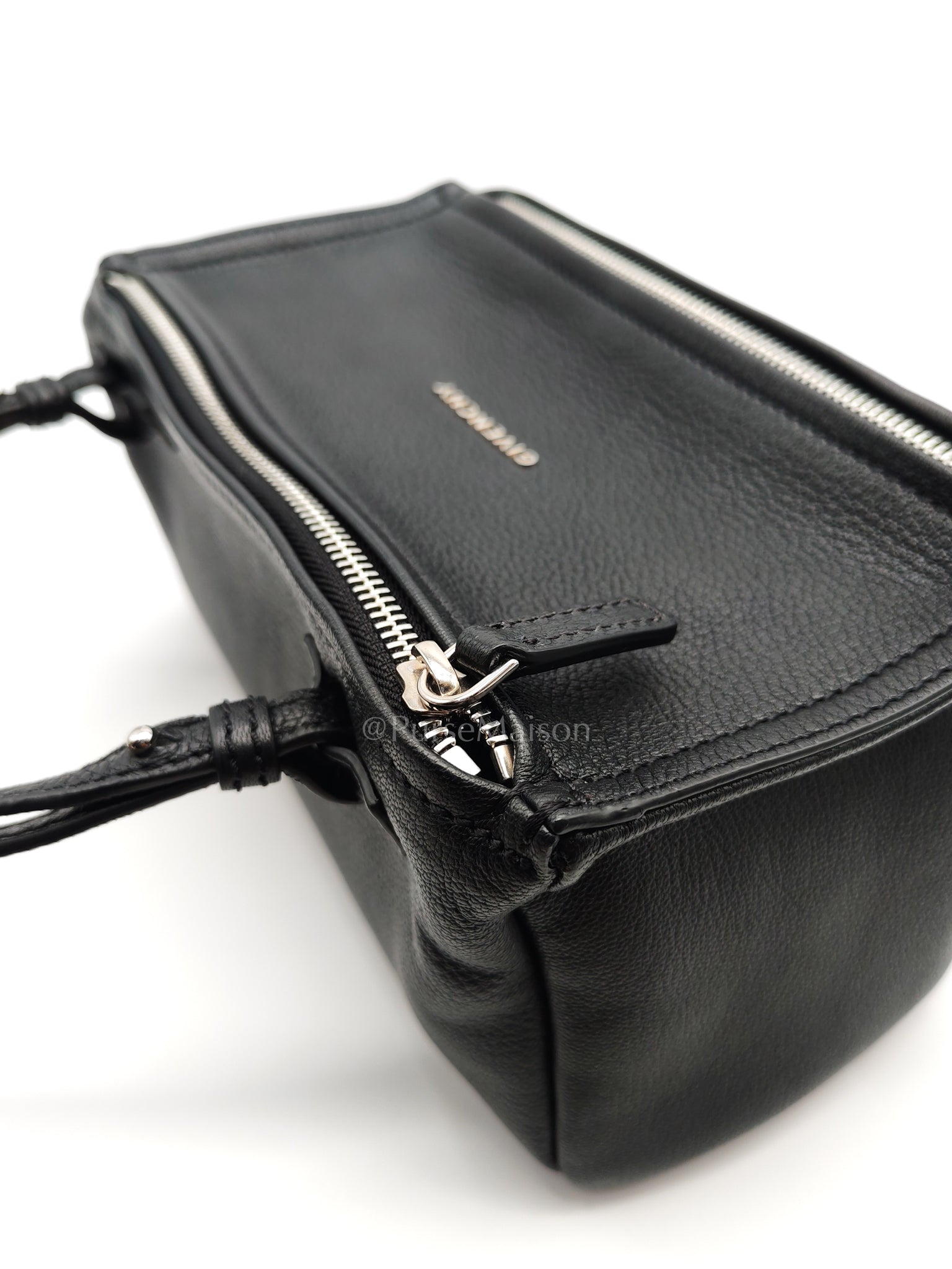 Mini Pandora in Black Grained Calfskin Leather Crossbody Bag | Purse Maison Luxury Bags Shop