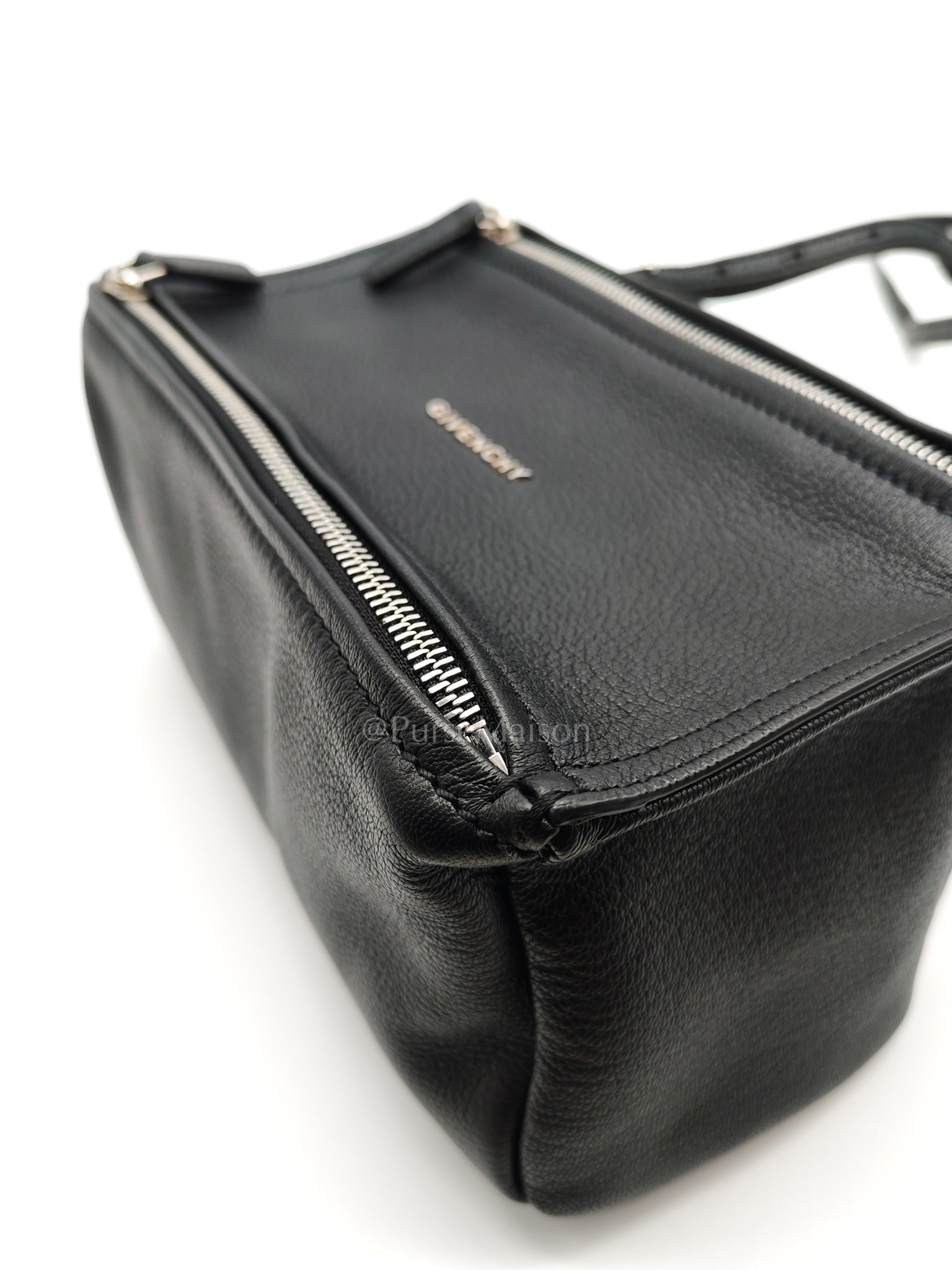 Mini Pandora in Black Grained Calfskin Leather Crossbody Bag | Purse Maison Luxury Bags Shop