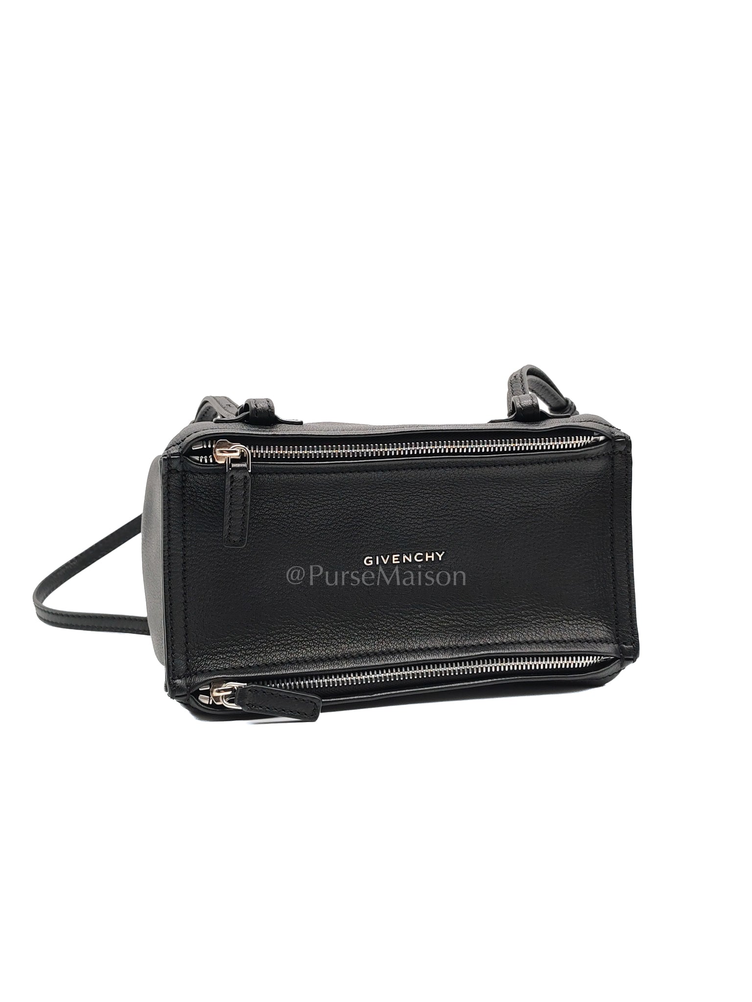 Mini Pandora in Black Grained Calfskin Leather Crossbody Bag | Purse Maison Luxury Bags Shop