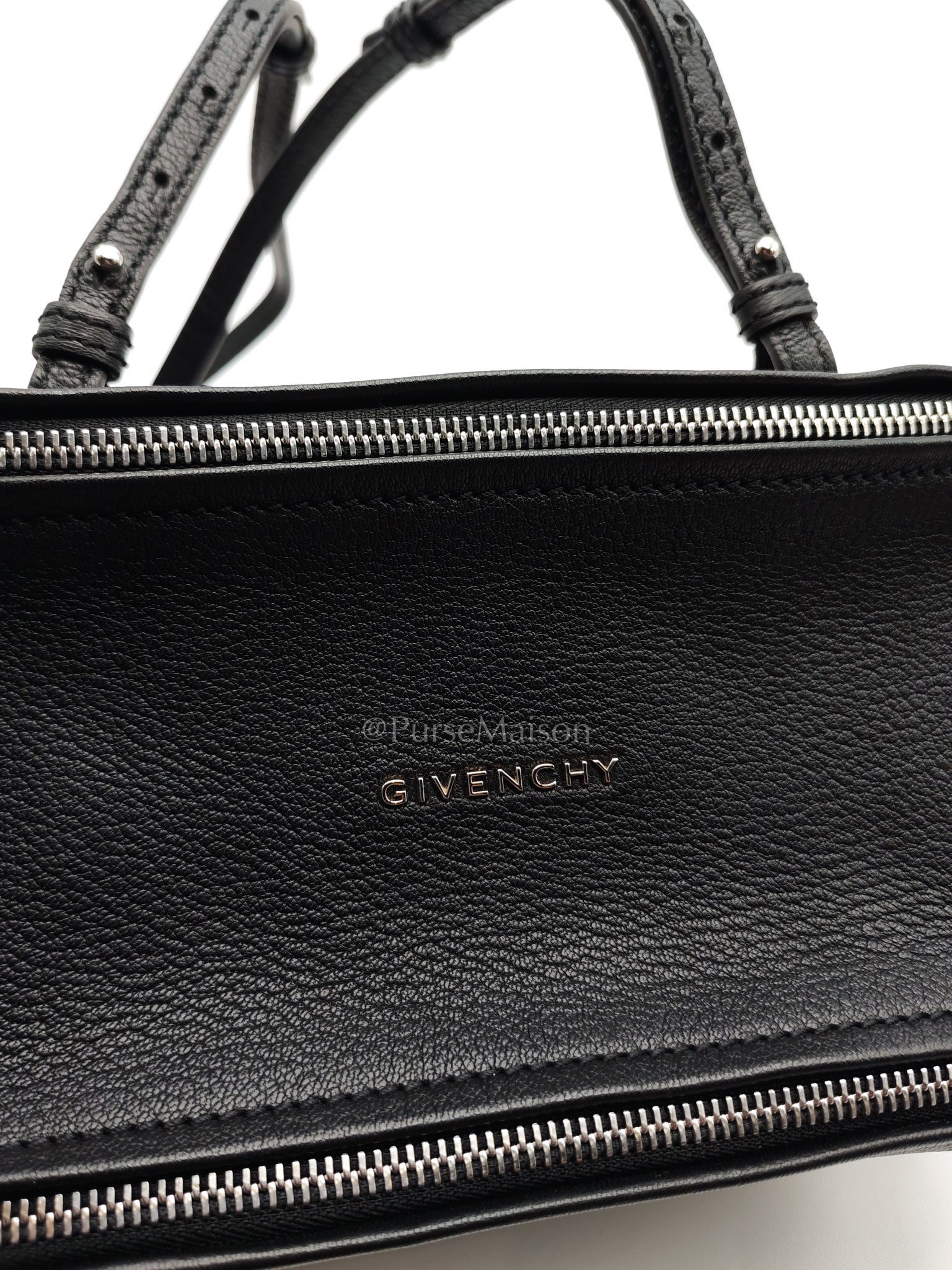 Mini Pandora in Black Grained Calfskin Leather Crossbody Bag | Purse Maison Luxury Bags Shop