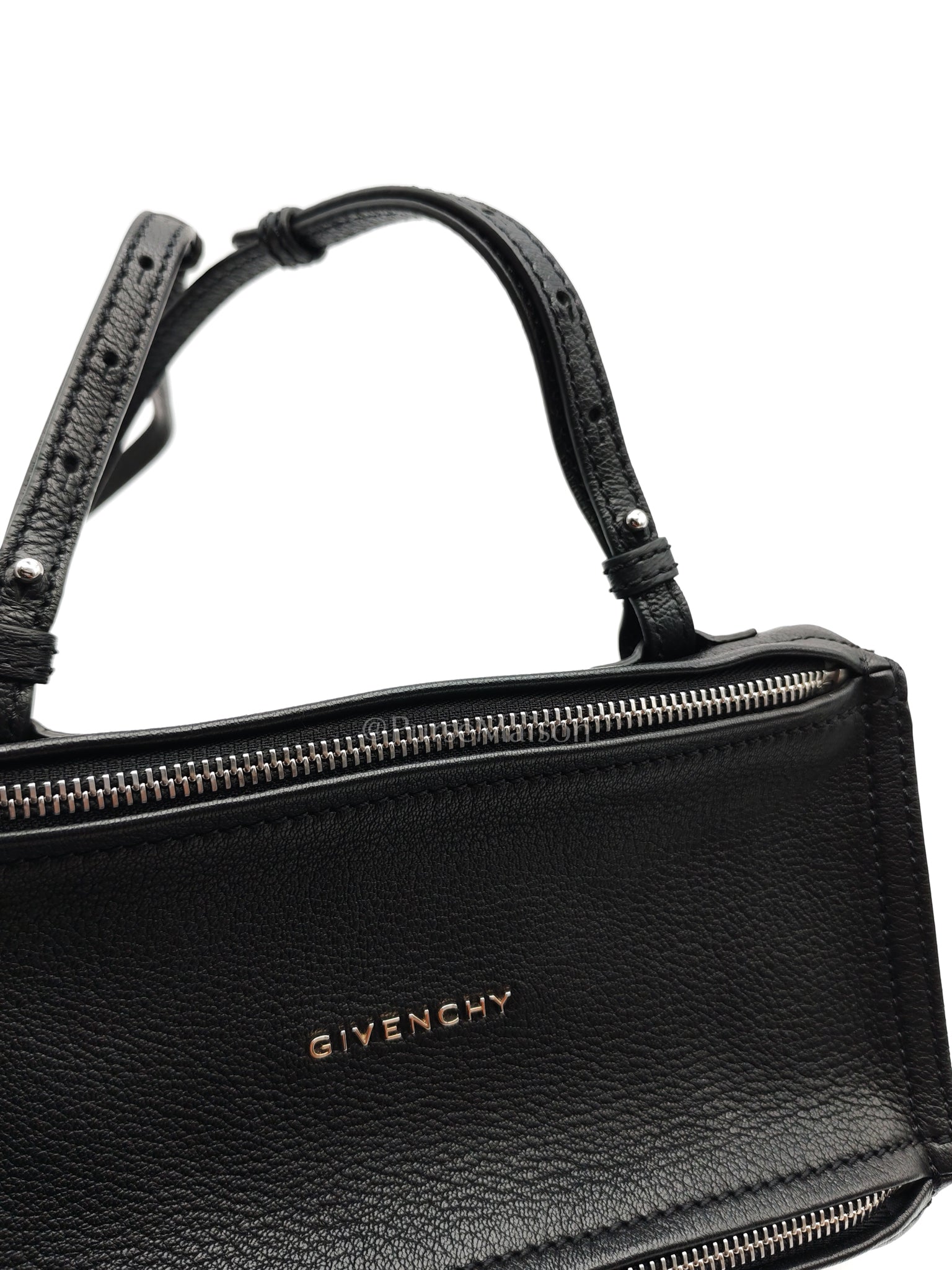 Mini Pandora in Black Grained Calfskin Leather Crossbody Bag | Purse Maison Luxury Bags Shop