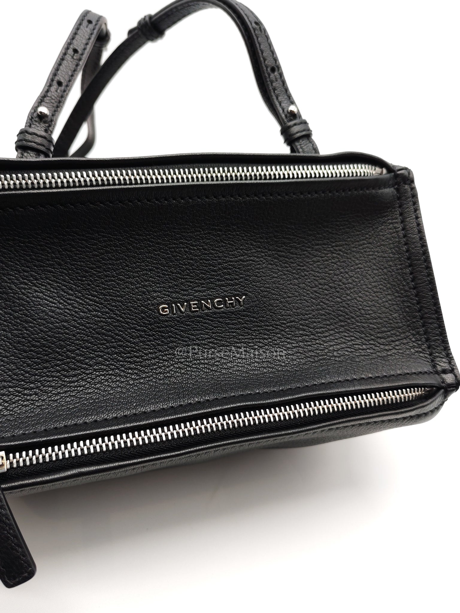 Mini Pandora in Black Grained Calfskin Leather Crossbody Bag | Purse Maison Luxury Bags Shop