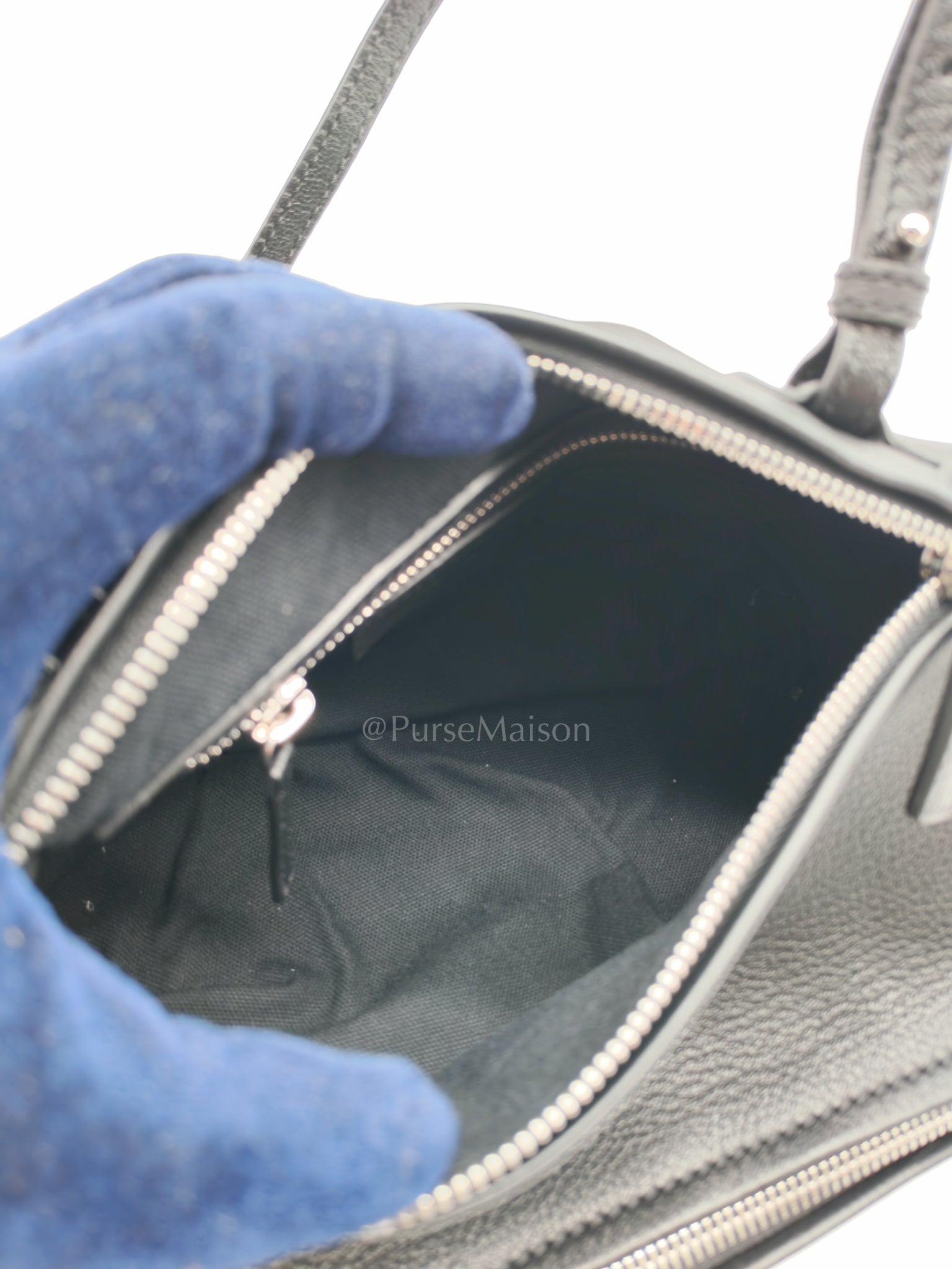 Mini Pandora in Black Grained Calfskin Leather Crossbody Bag | Purse Maison Luxury Bags Shop