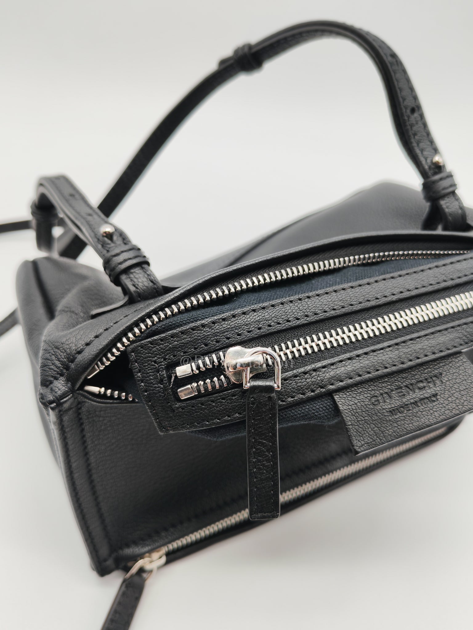 Mini Pandora in Black Grained Calfskin Leather Crossbody Bag | Purse Maison Luxury Bags Shop