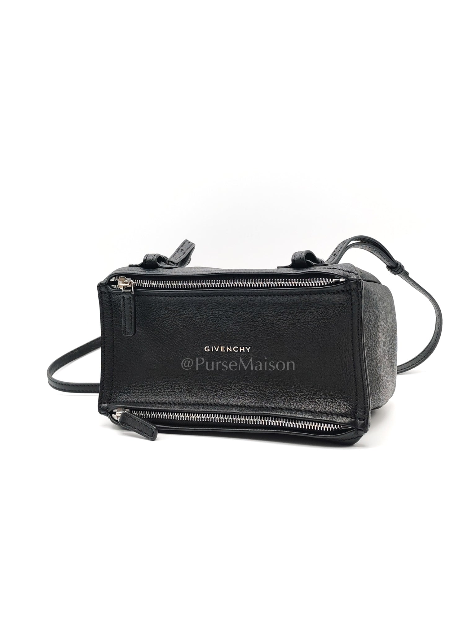 Mini Pandora in Black Grained Calfskin Leather Crossbody Bag | Purse Maison Luxury Bags Shop