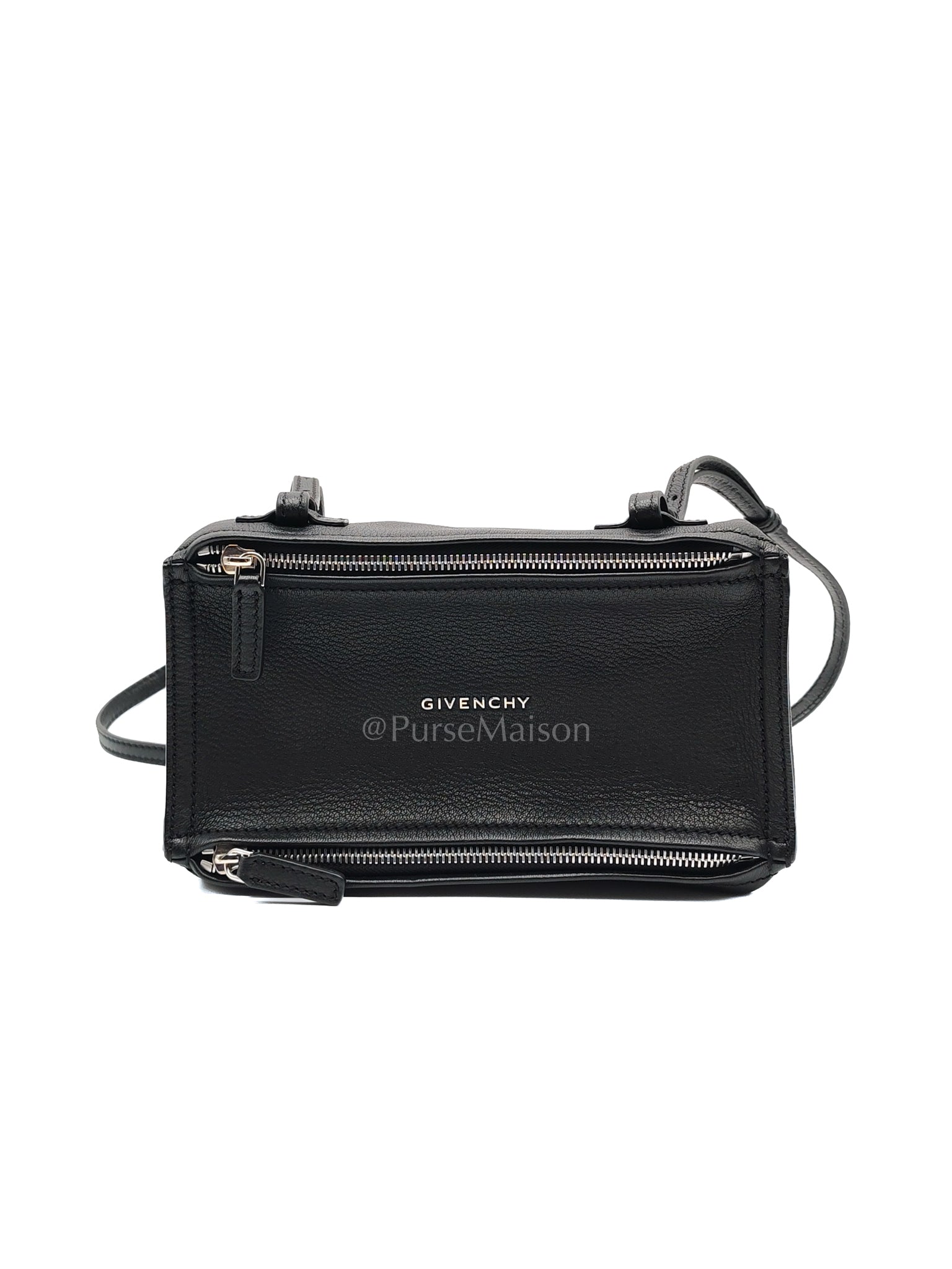 Mini Pandora in Black Grained Calfskin Leather Crossbody Bag | Purse Maison Luxury Bags Shop