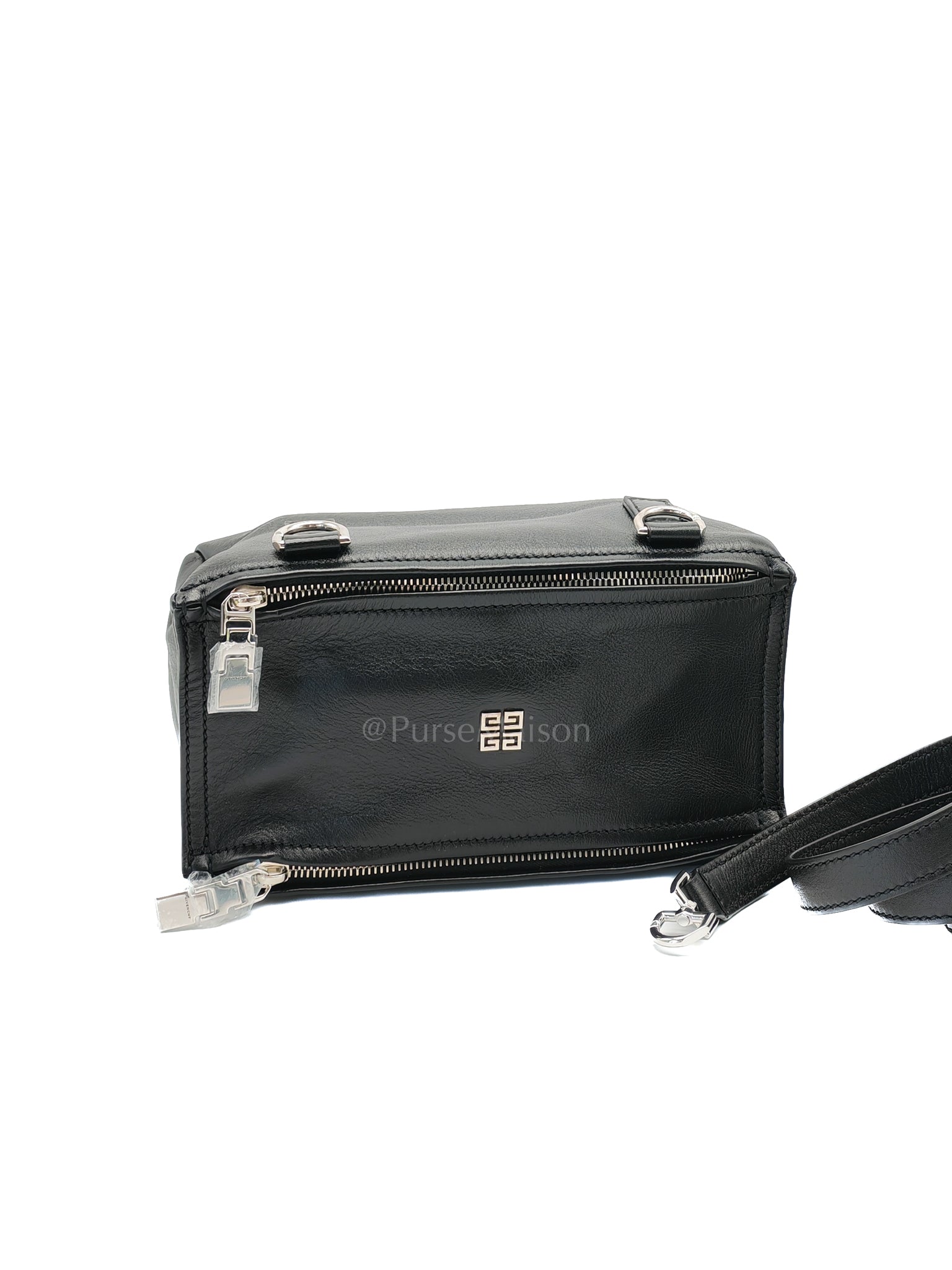 Mini Pandora in Black Soft Calfskin Leather Crossbody Bag | Purse Maison Luxury Bags Shop