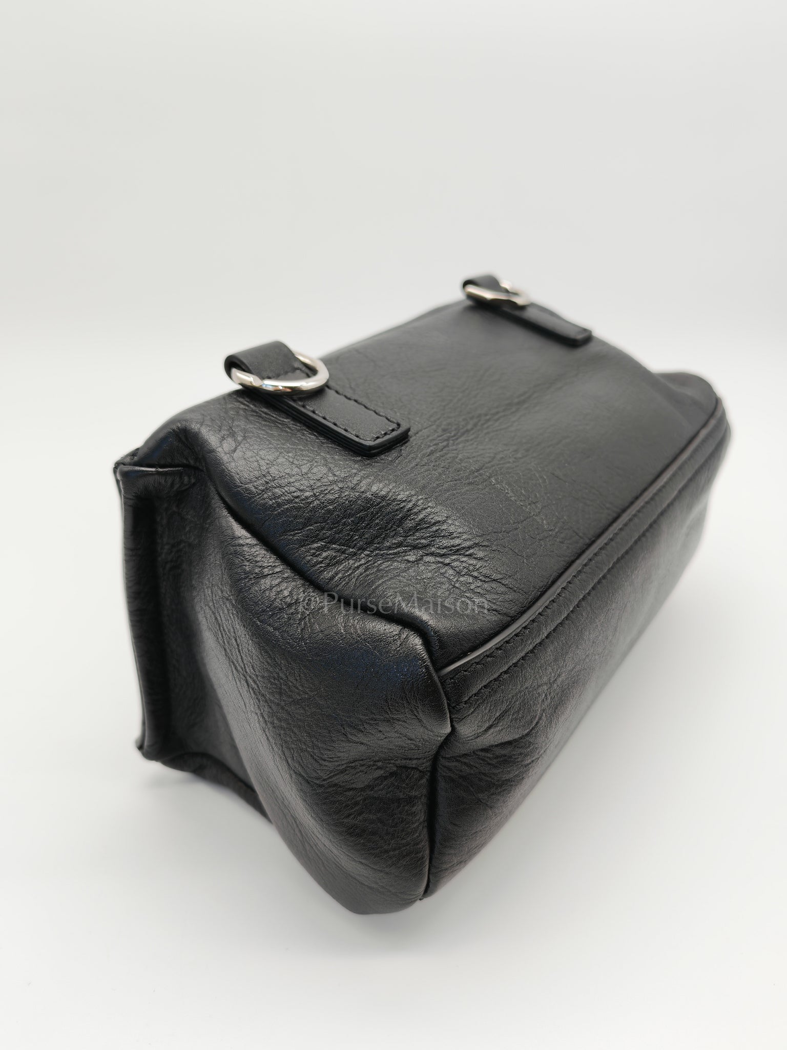 Mini Pandora in Black Soft Grained Calfskin Leather Crossbody Bag | Purse Maison Luxury Bags Shop