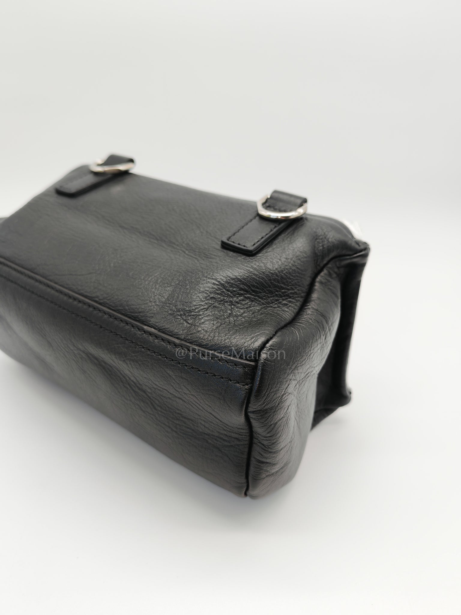 Mini Pandora in Black Soft Grained Calfskin Leather Crossbody Bag | Purse Maison Luxury Bags Shop