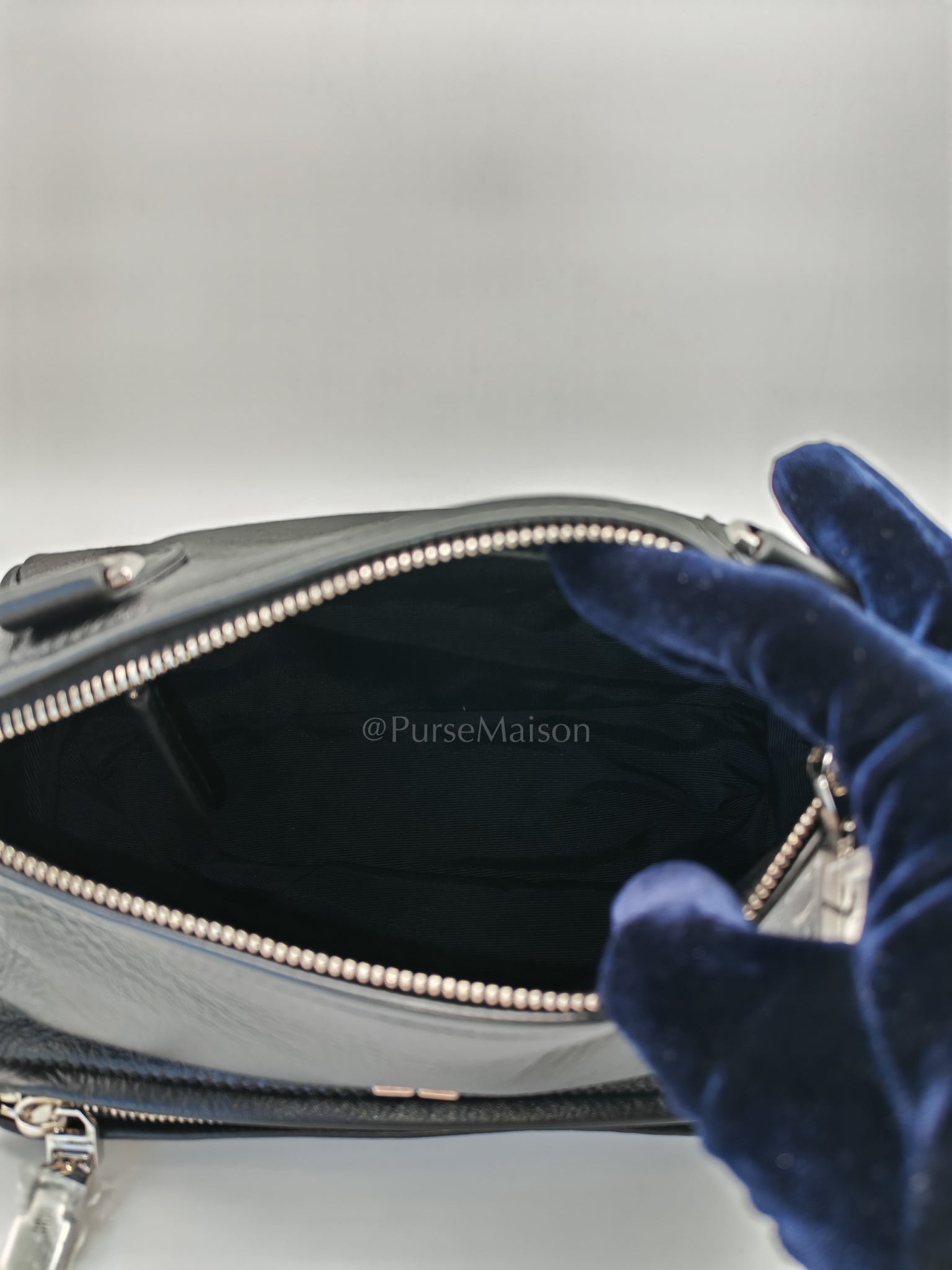 Mini Pandora in Black Soft Grained Calfskin Leather Crossbody Bag | Purse Maison Luxury Bags Shop