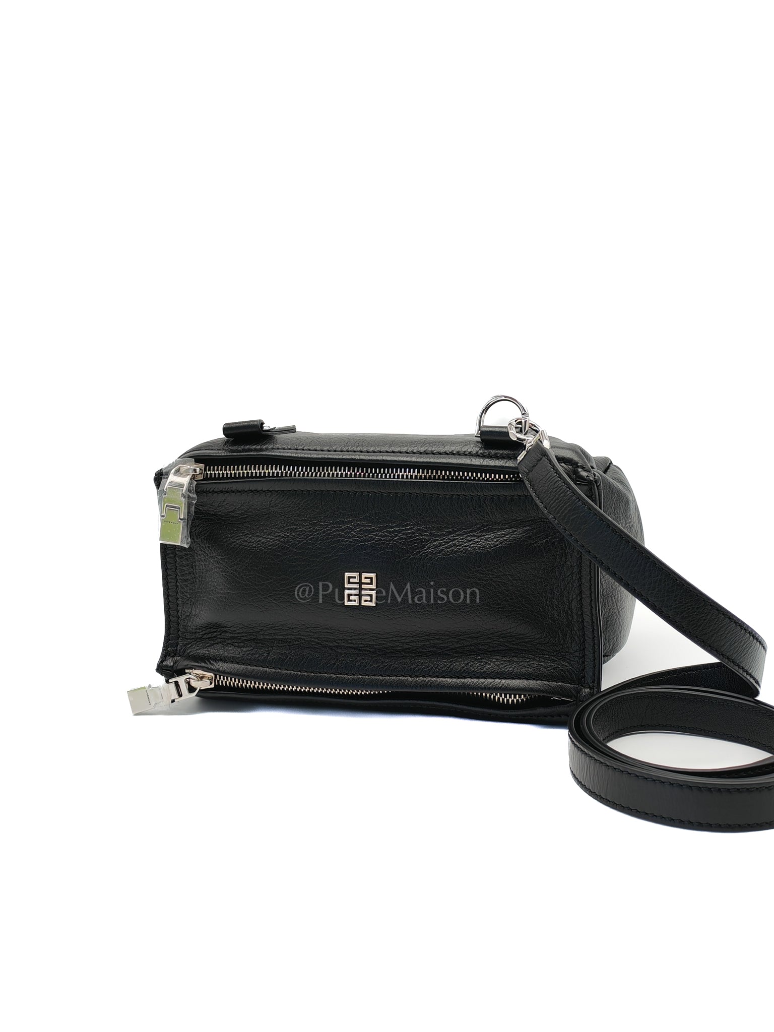 Mini Pandora in Black Soft Grained Calfskin Leather Crossbody Bag | Purse Maison Luxury Bags Shop