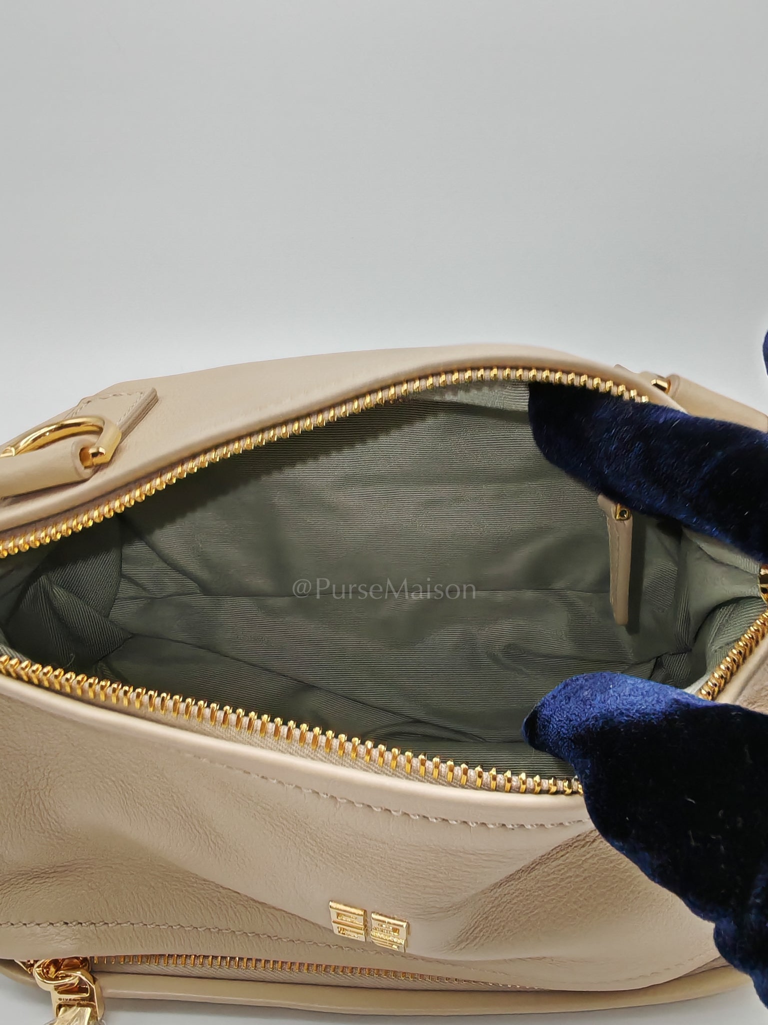 Mini Pandora in Natural Beige Soft Calfskin Leather Crossbody Bag | Purse Maison Luxury Bags Shop