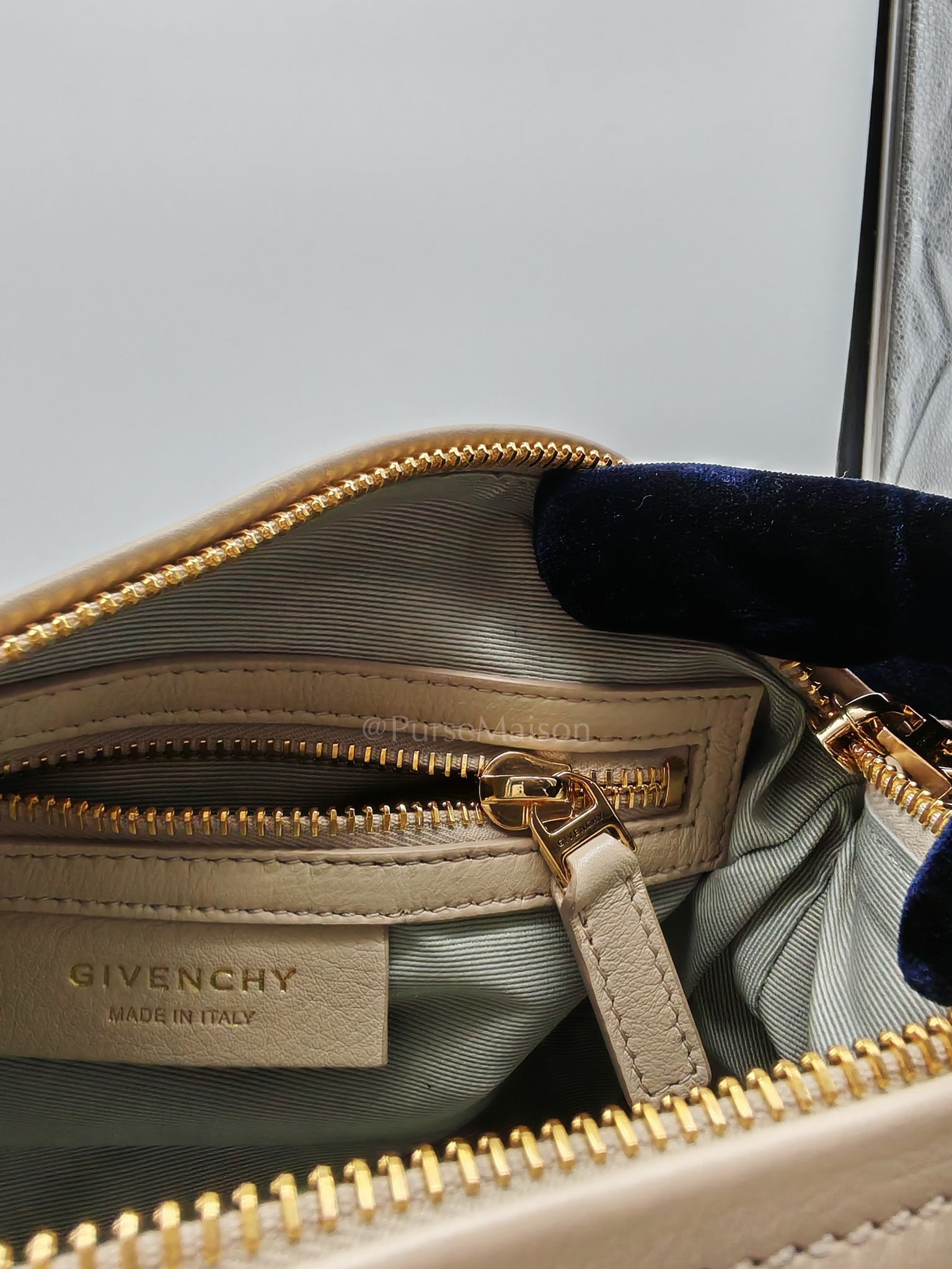 Mini Pandora in Natural Beige Soft Calfskin Leather Crossbody Bag | Purse Maison Luxury Bags Shop