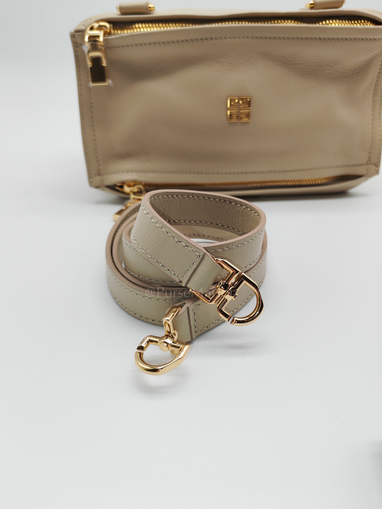 Mini Pandora in Natural Beige Soft Calfskin Leather Crossbody Bag | Purse Maison Luxury Bags Shop