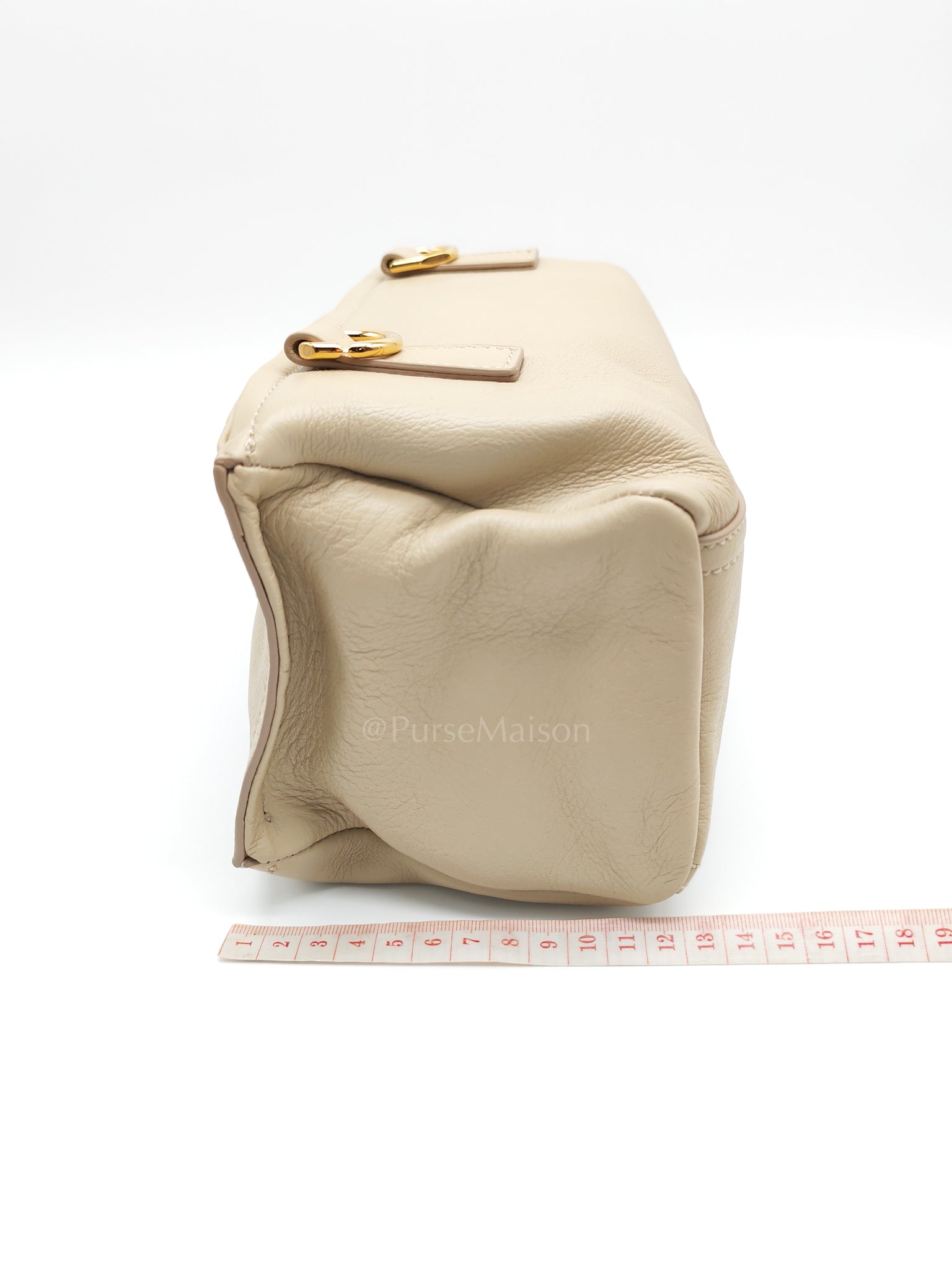 Mini Pandora in Natural Beige Soft Calfskin Leather Crossbody Bag | Purse Maison Luxury Bags Shop