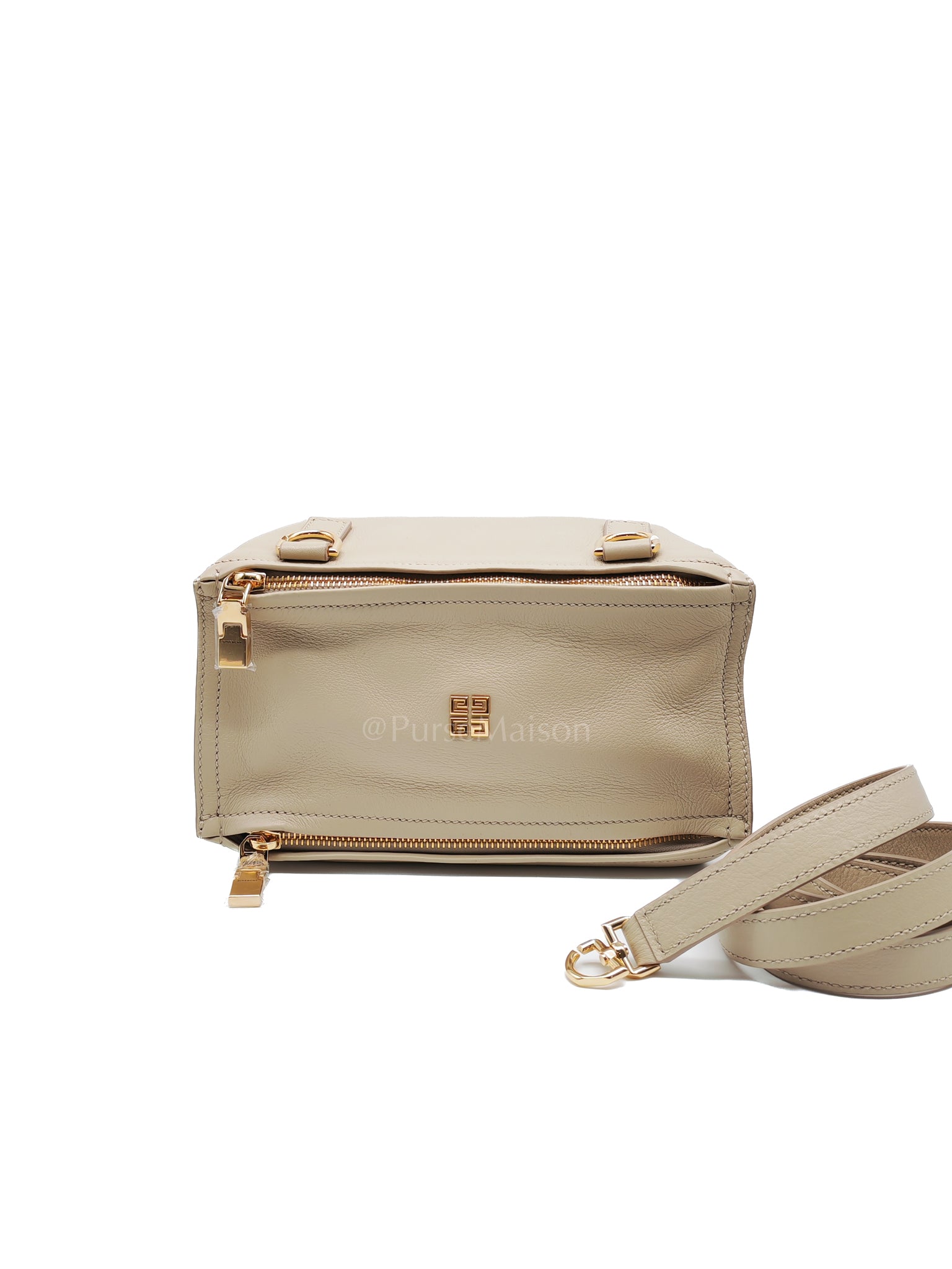 Mini Pandora in Natural Beige Soft Calfskin Leather Crossbody Bag | Purse Maison Luxury Bags Shop
