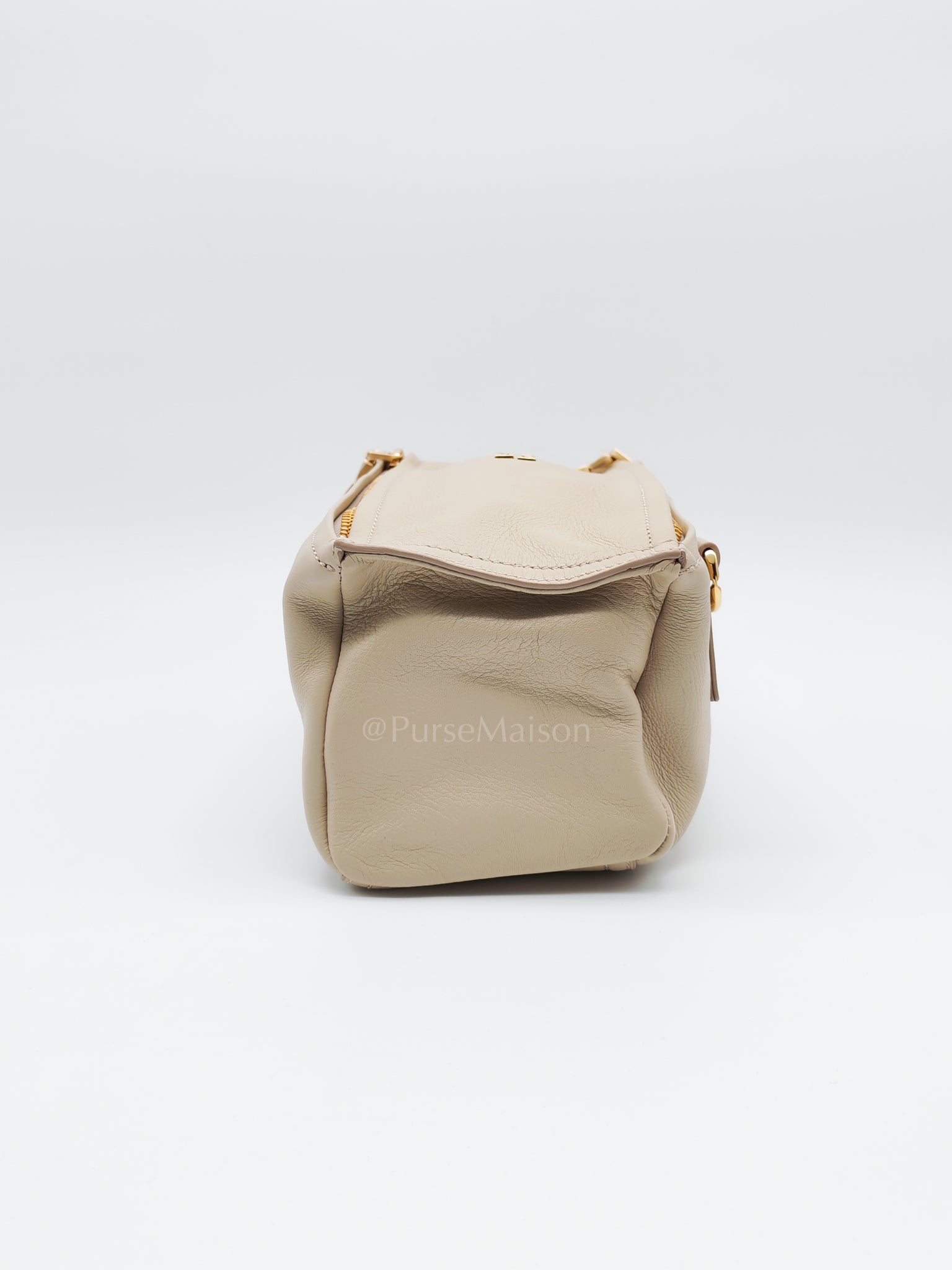Mini Pandora in Natural Beige Soft Calfskin Leather Crossbody Bag | Purse Maison Luxury Bags Shop