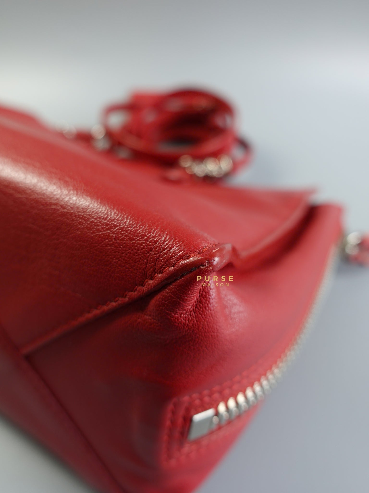 Mini Papier A4 in Red Leather Bag | Purse Maison Luxury Bags Shop