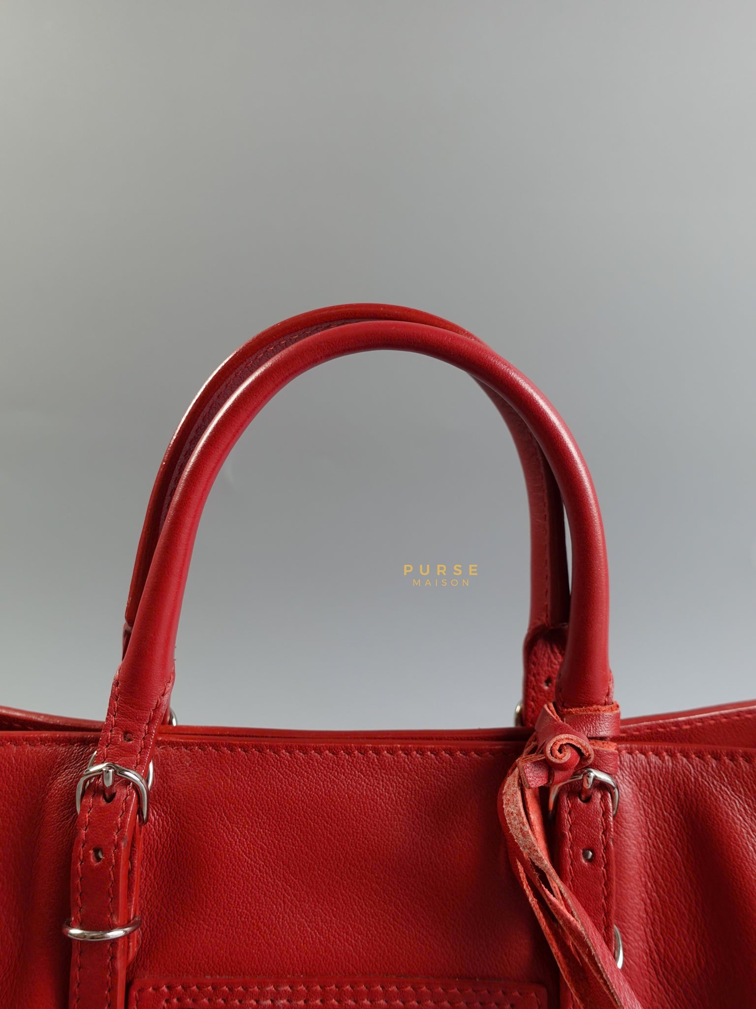 Mini Papier A4 in Red Leather Bag | Purse Maison Luxury Bags Shop