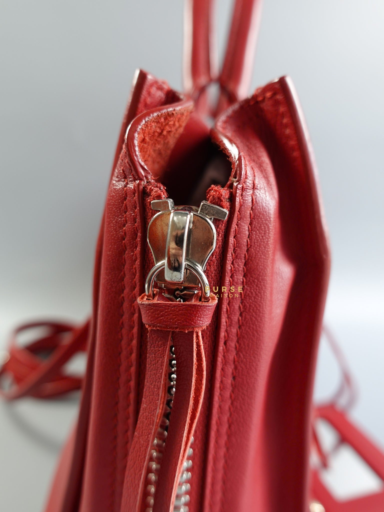 Mini Papier A4 in Red Leather Bag | Purse Maison Luxury Bags Shop