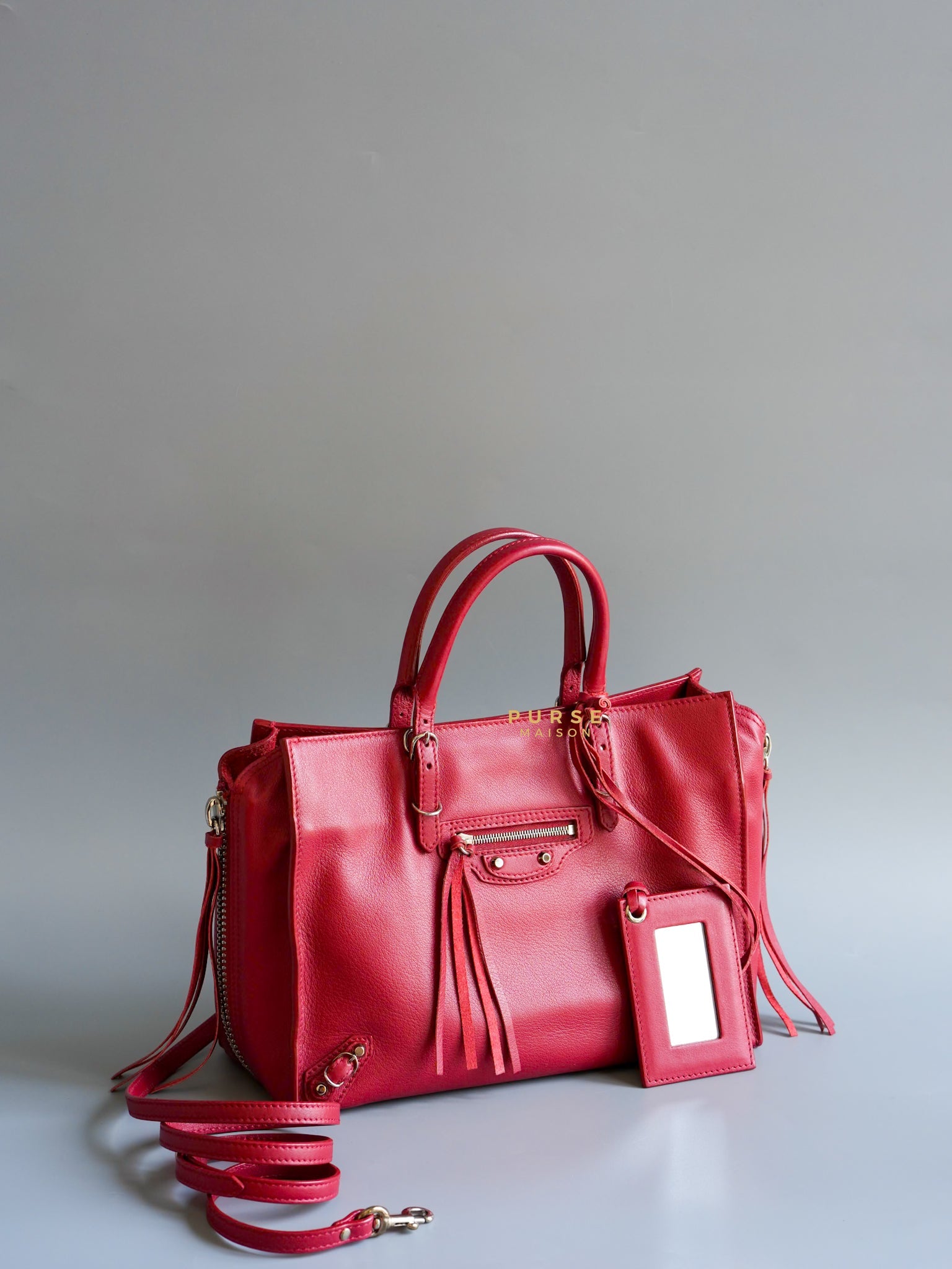 Mini Papier A4 in Red Leather Bag | Purse Maison Luxury Bags Shop