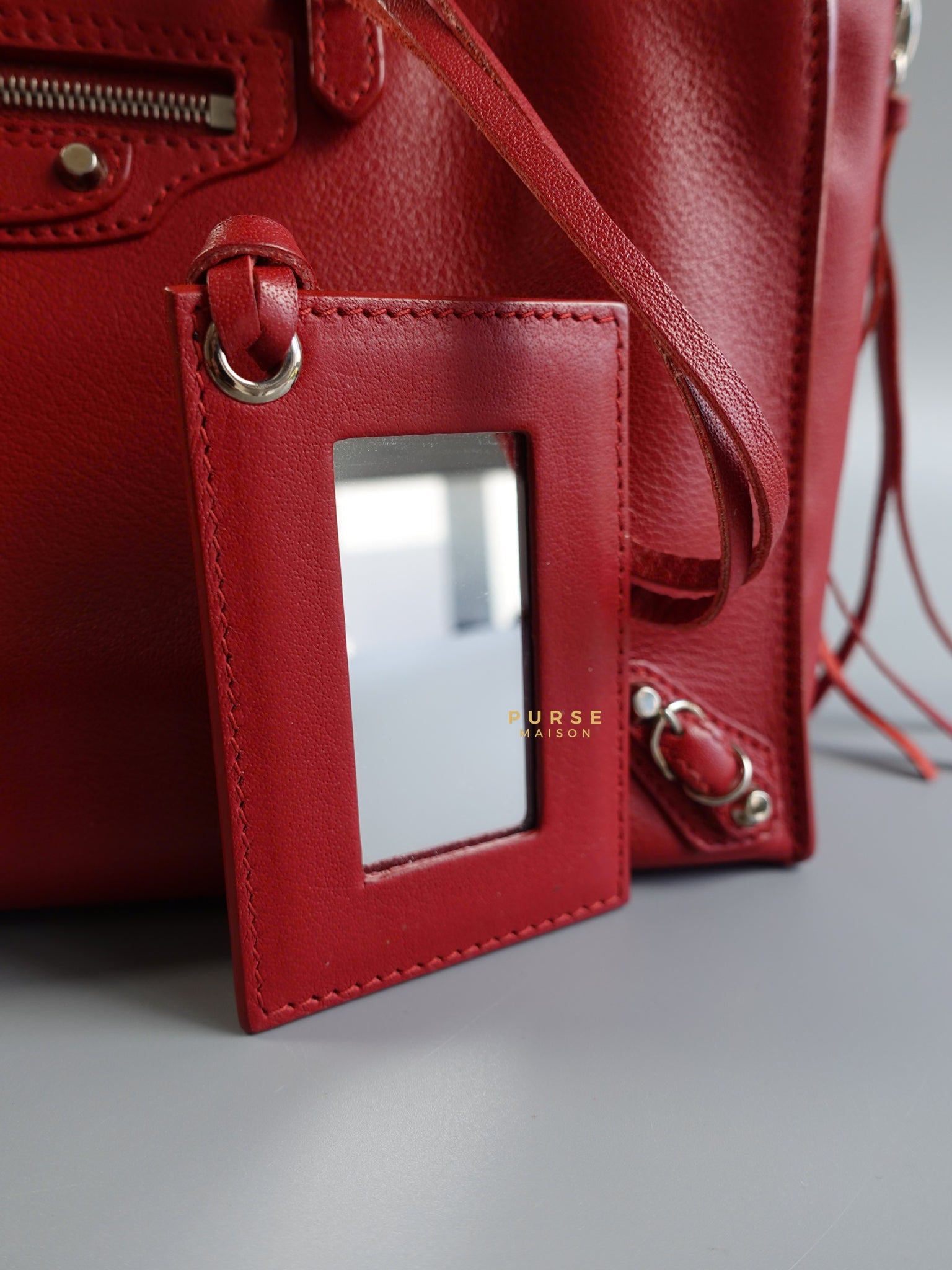 Mini Papier A4 in Red Leather Bag | Purse Maison Luxury Bags Shop