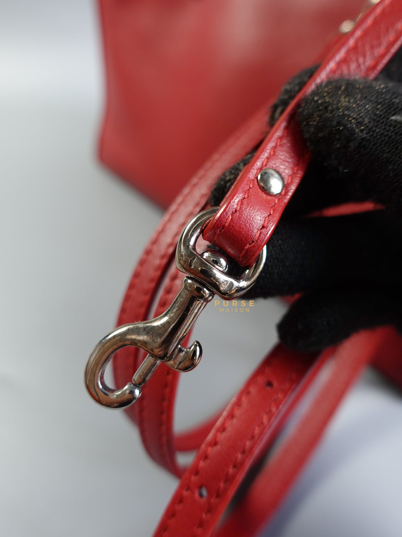 Mini Papier A4 in Red Leather Bag | Purse Maison Luxury Bags Shop