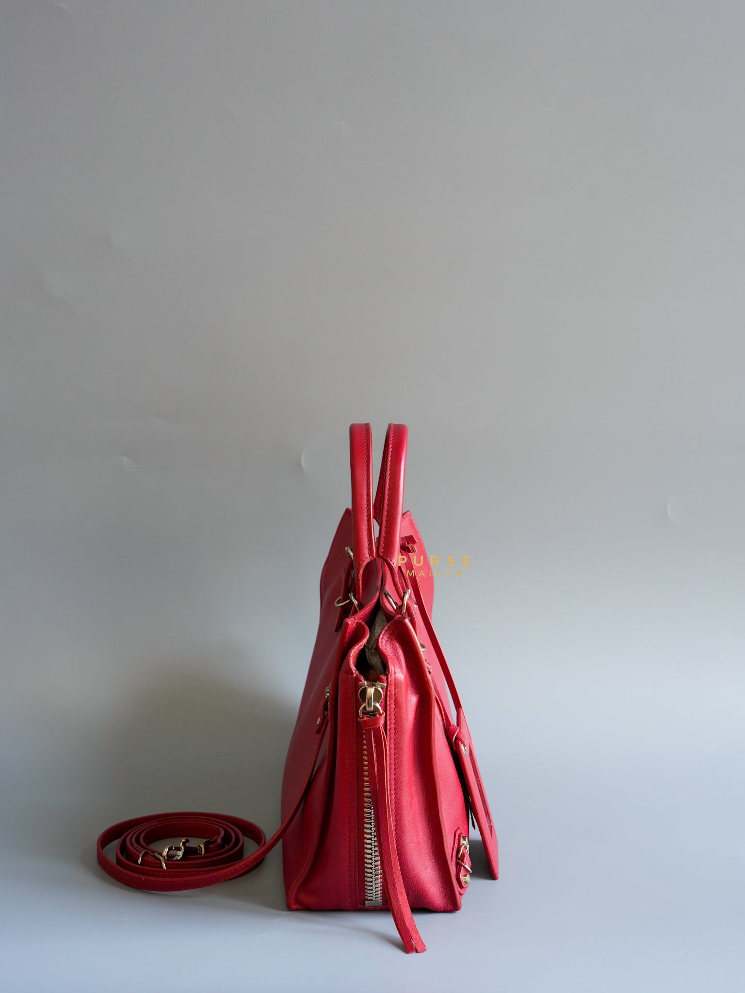 Mini Papier A4 in Red Leather Bag | Purse Maison Luxury Bags Shop