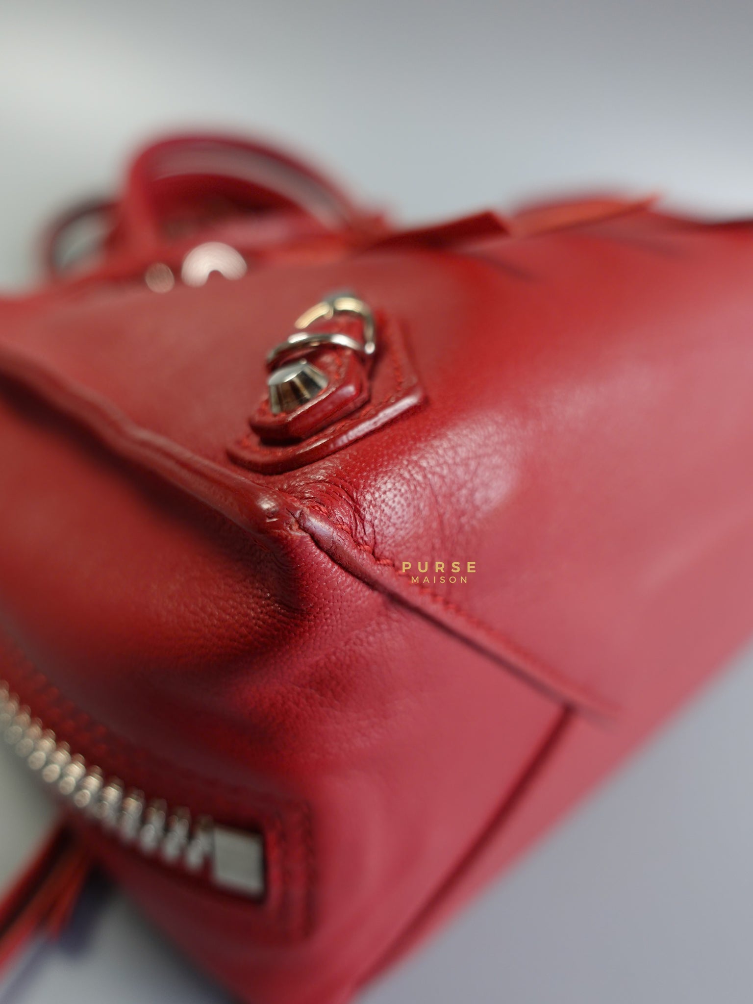 Mini Papier A4 in Red Leather Bag | Purse Maison Luxury Bags Shop