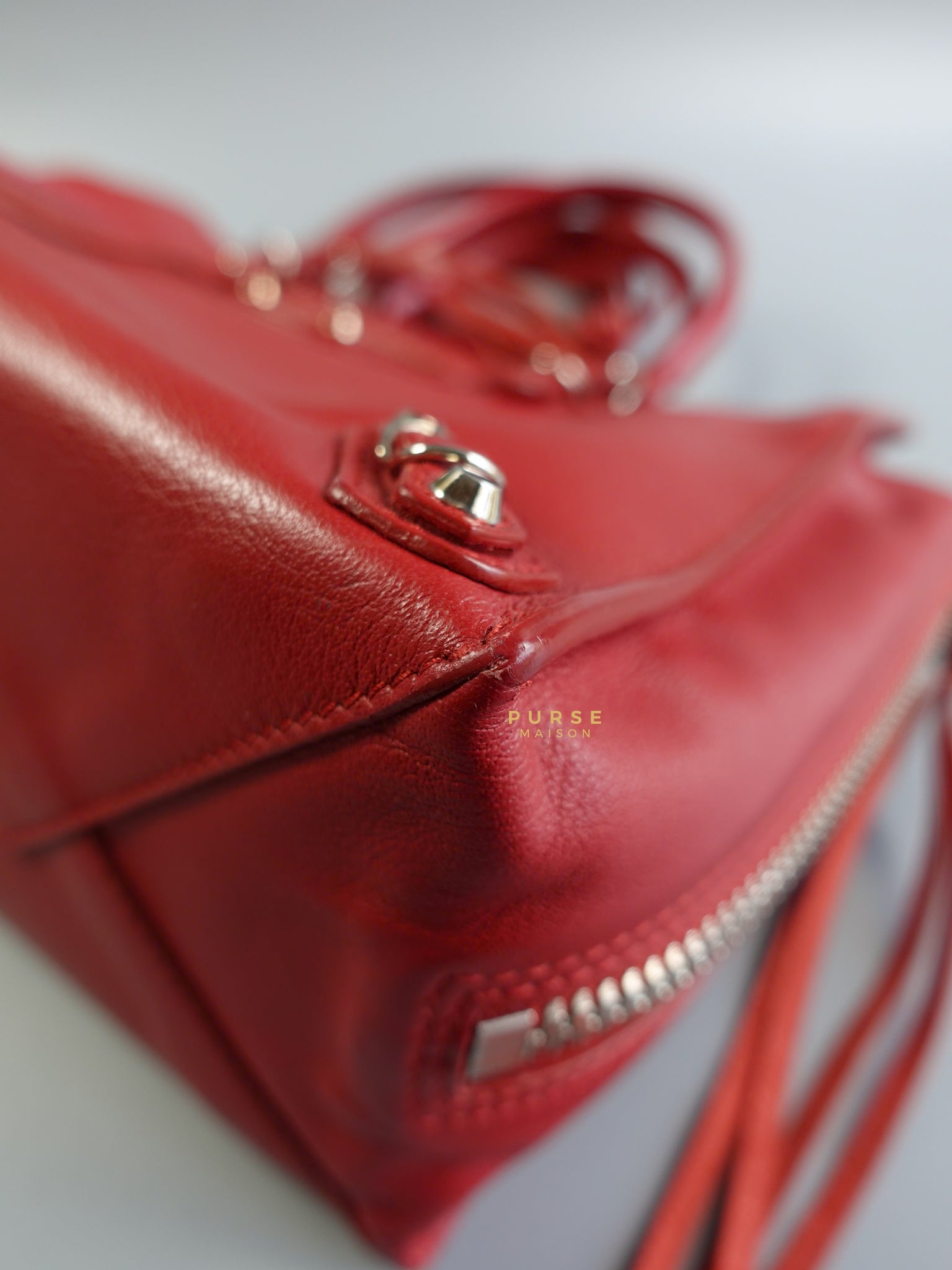 Mini Papier A4 in Red Leather Bag | Purse Maison Luxury Bags Shop